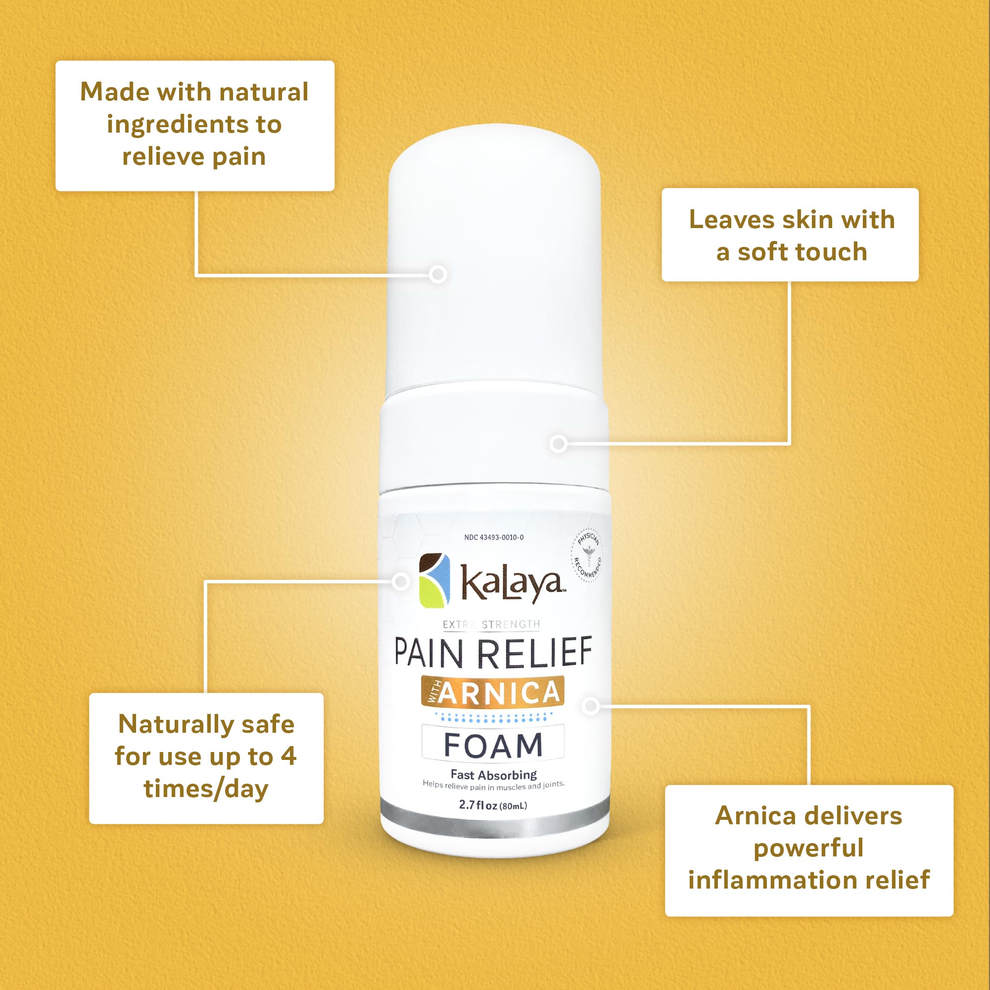 Kalaya Naturals Extra Strength Pain Relief Foam with Arnica - Supports Pain Relief in Muscle & Joints (2.7 Ounces) Kalaya NaturalsBuy Supplements Australia
