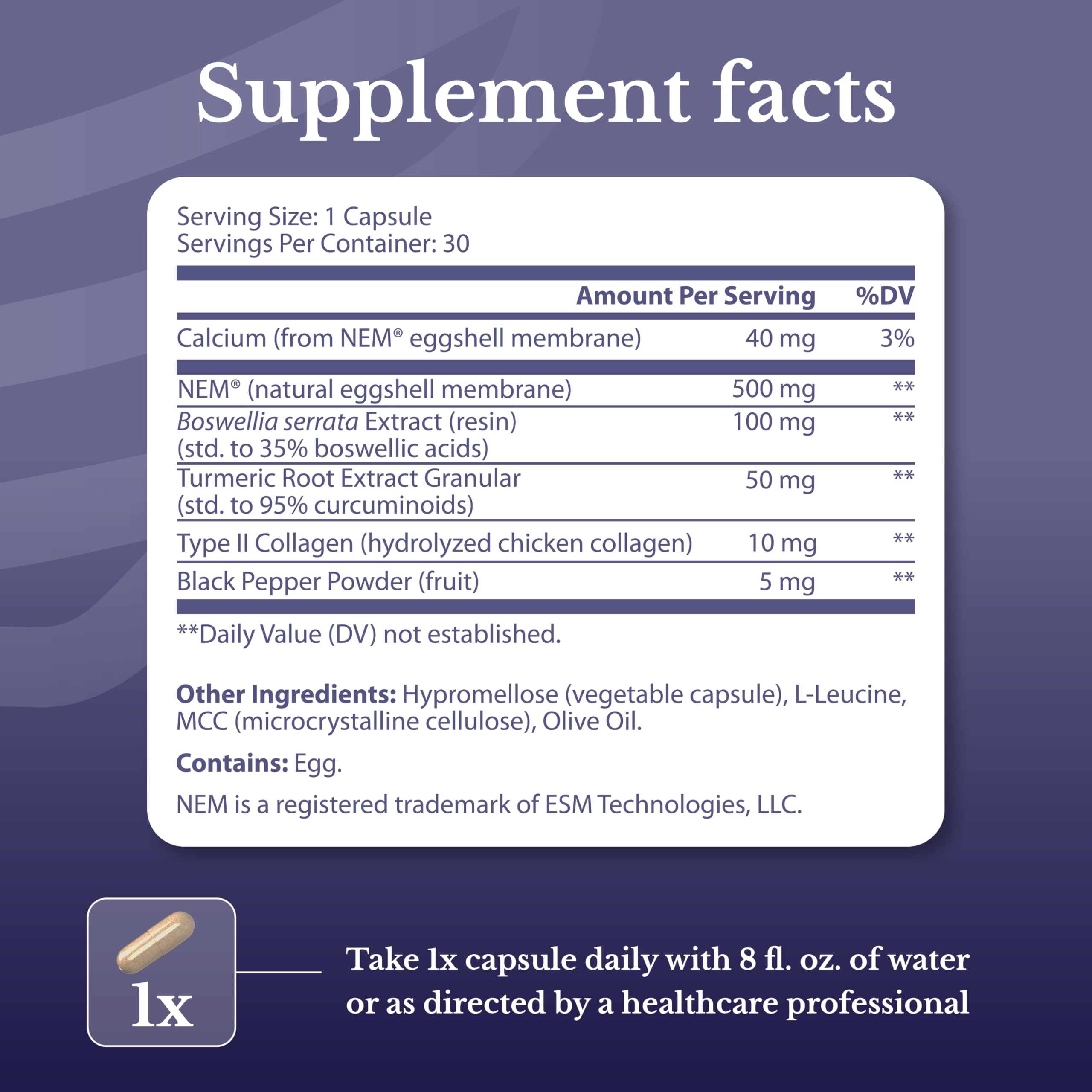 NATION HEALTH MD Joint Complex - Joint & Cartilage Health - Joint Support Supplement with Calcium, NEM Eggshell Membrane, Boswellia Serrata - Knee Supplements for Men & Women, 60 Capsules NATION HEALTH MDBuy Supplements Australia