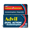 Advil Dual Action Coated Caplets with Acetaminophen, 250 Mg Ibuprofen and 500 Mg Acetaminophen Per Dose (2 Dose Equivalent) for 8 Hour Pain Relief - 72 Count AdvilBuy Supplements Australia