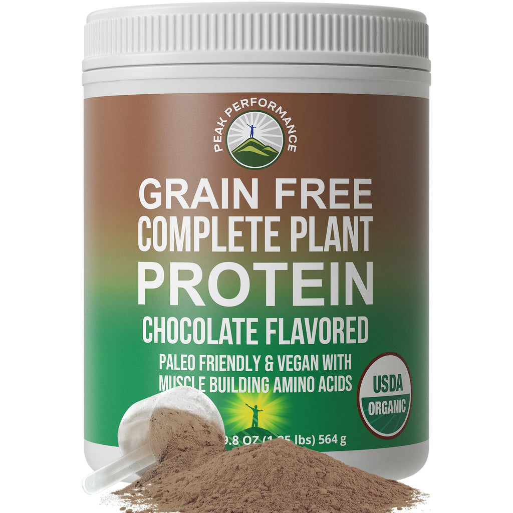 Peak Performance Organic Paleo Grain Free Plant Based Raw Vegan Protein Powder. Amazing Amino Acid Profile and Less Than 1g of Sugar. with Hemp and Pea Protein Chocolate Flavored Peak PerformanceBuy Supplements Australia