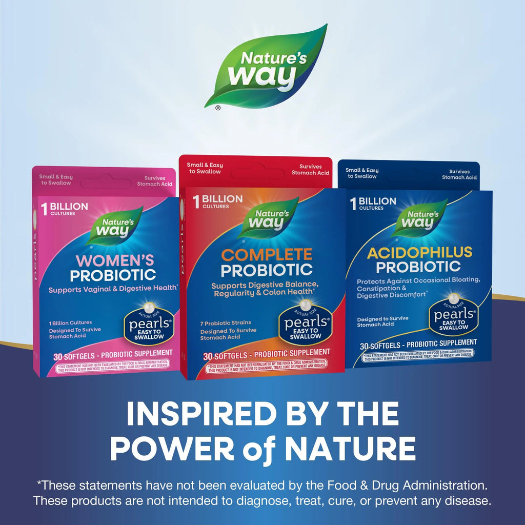 Nature's Way Complete Probiotic Pearls, Supports Digestive Balance*, 1 Billion Live Cultures, Supplement for Men and Women, No Refrigeration Required, 30 softgels Nature's WayBuy Supplements Australia