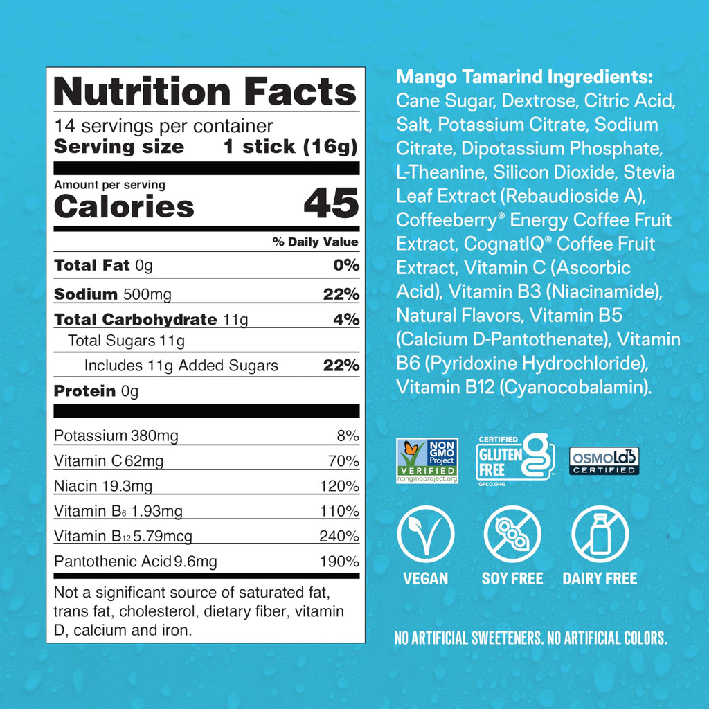 Liquid I.V.® Hydration Multiplier +Energy - Mango Tamarind | Electrolyte Powder Drink Mix | 1 Pack (14 Servings) Liquid I.V.Buy Supplements Australia
