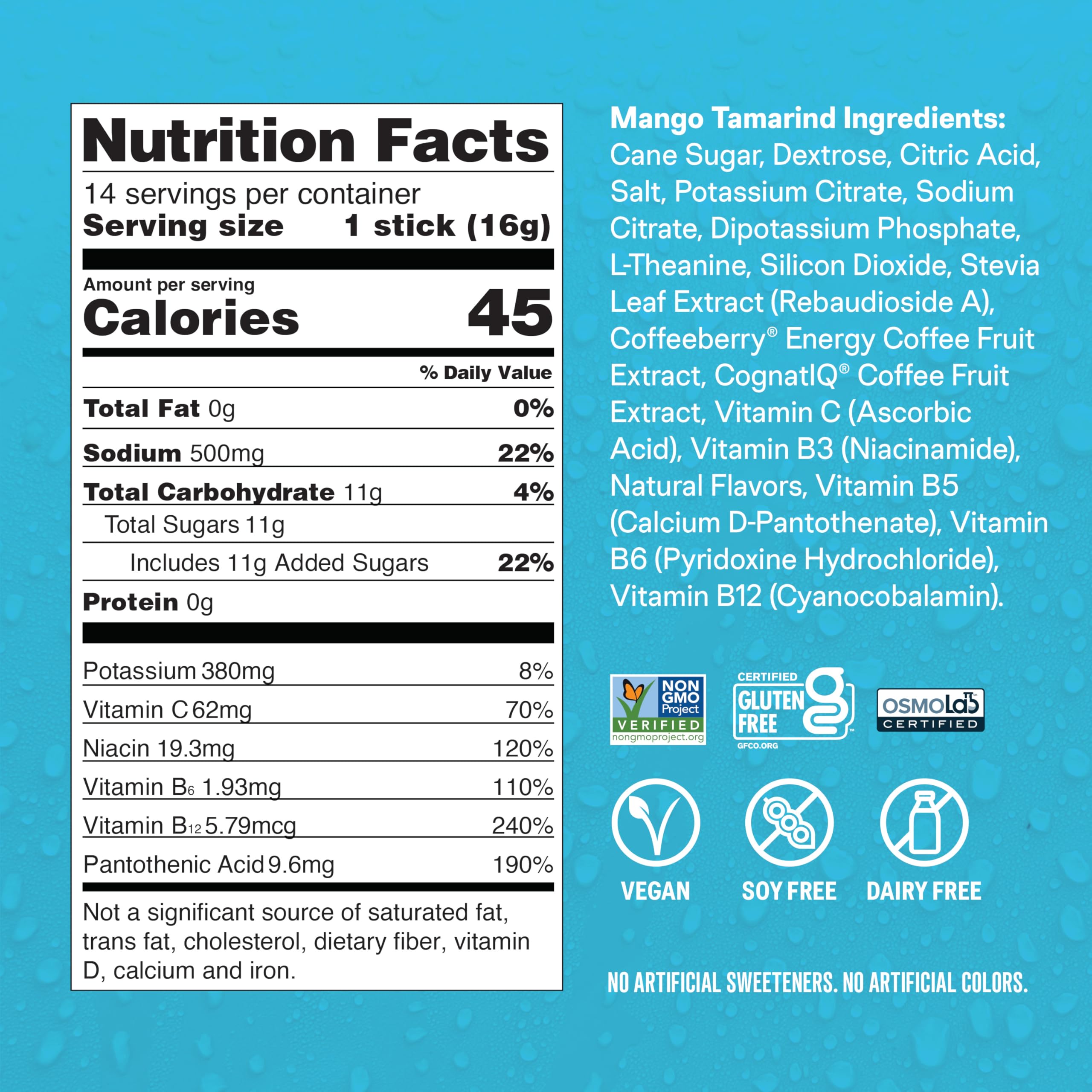 Liquid I.V.® Hydration Multiplier +Energy - Mango Tamarind | Electrolyte Powder Drink Mix | 1 Pack (14 Servings) Liquid I.V.Buy Supplements Australia