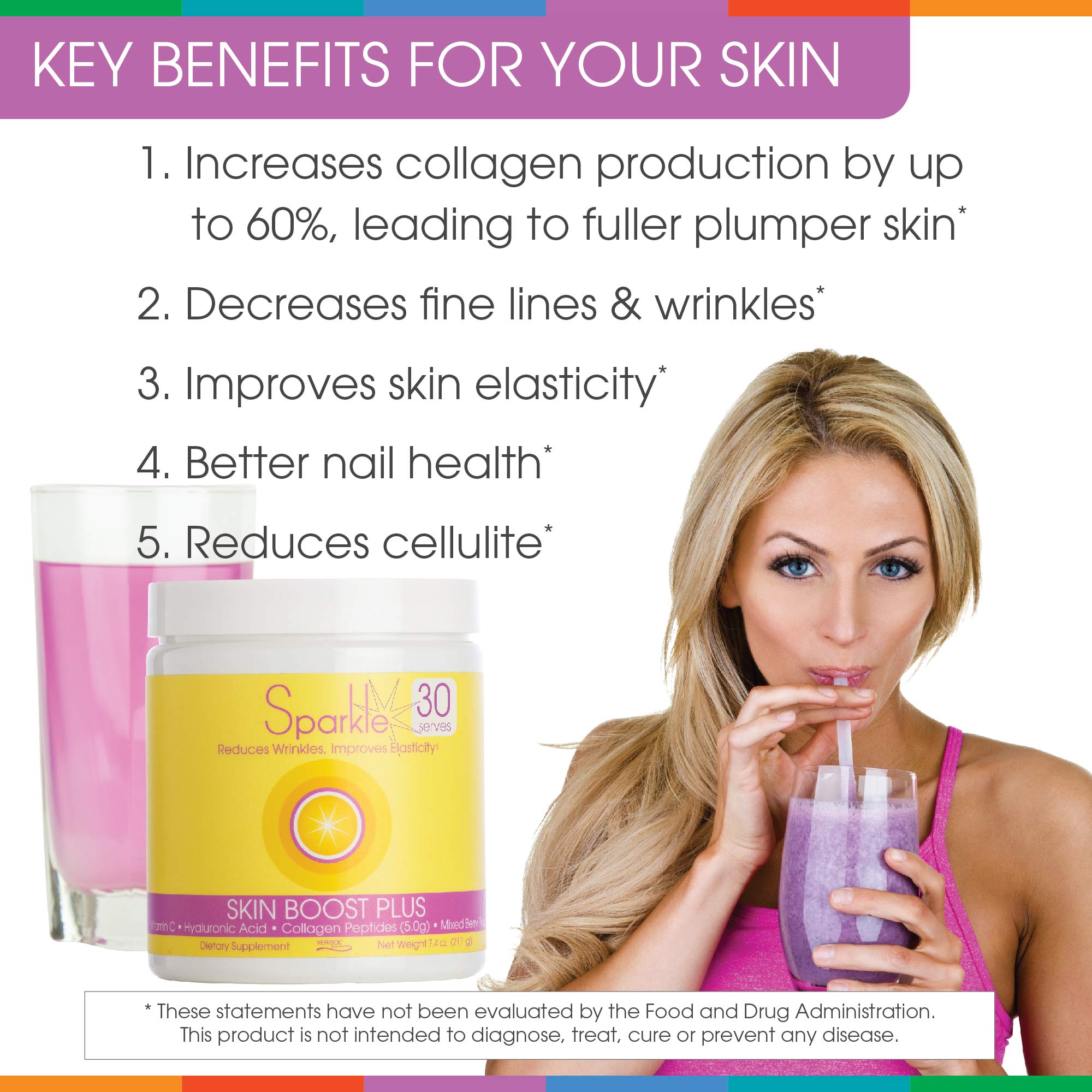 Hydrolyzed Collagen Powder - Sparkle Skin Boost Plus (Tropical Coconut Pineapple) Sparkle CollagenBuy Supplements Australia