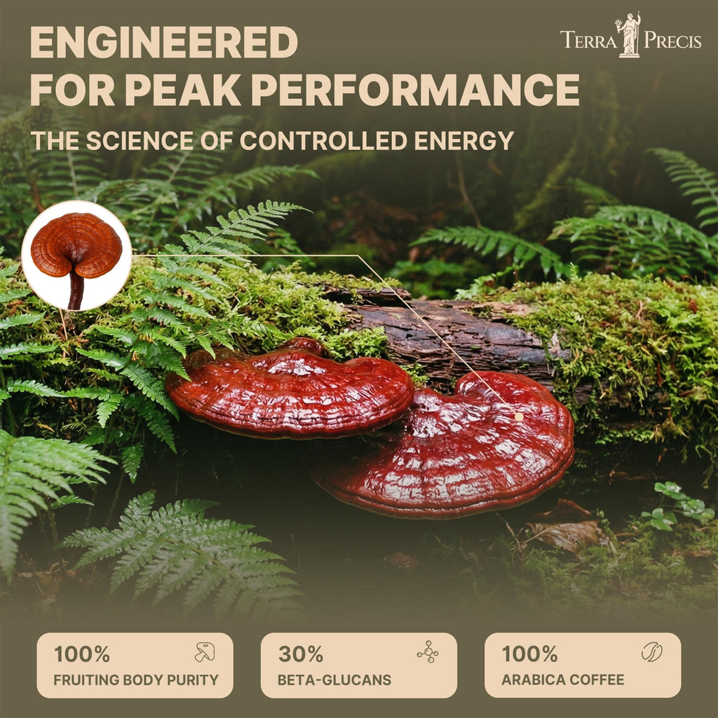 TerraPrecis Mushroom Coffee with 6 Adaptogens Mushrooms Supplement for Organic Lion's Mane&Reishi,Chaga&Other, Instant Coffee with MCT Oil& Arabica for Energy,Focus&Immune Support (30 Servings) TerraPrecisBuy Supplements Australia