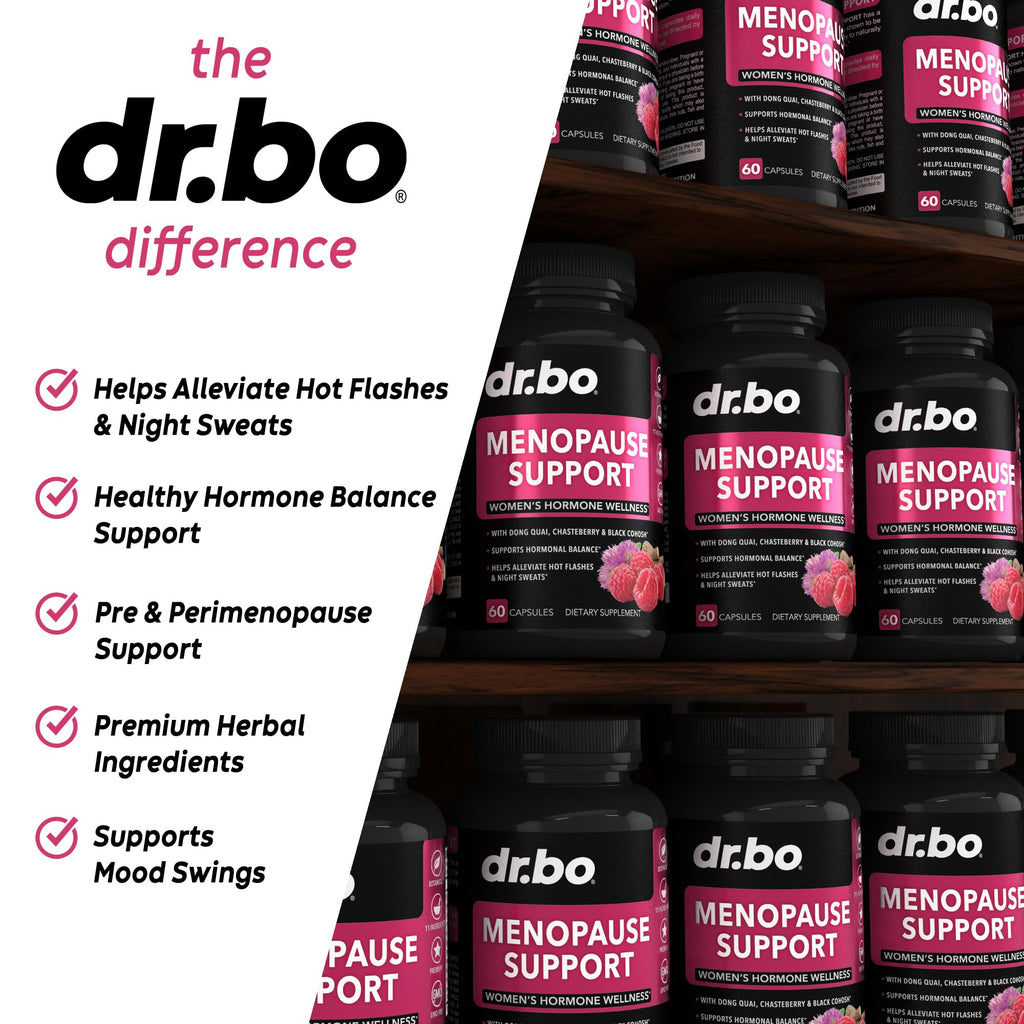 Menopause Supplements for Women Support Pills - Natural Menopause Relief for Hot Flashes, Night Sweats & Mood Swings with Dong Quai, Chasteberry & Black Cohosh - Hormone Balance for Women Supplement DR. BOBuy Supplements Australia