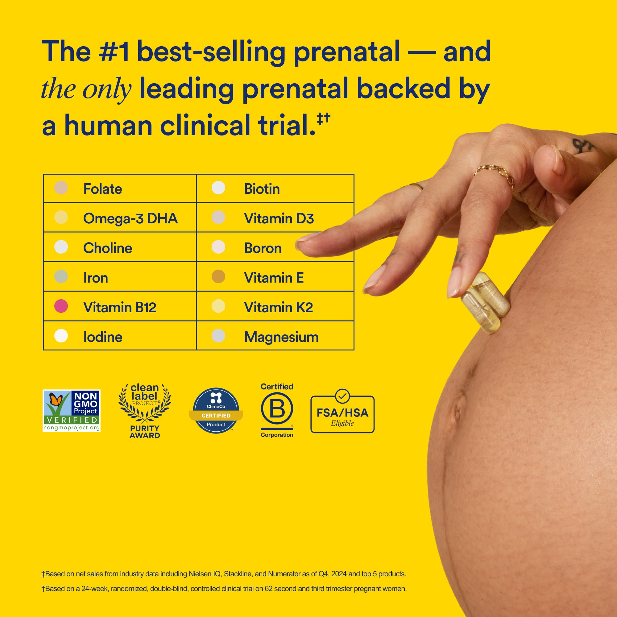 Ritual Essential for Women Prenatal Multivitamin: Folate & Choline for Neural Tube Support, Omega-3 DHA for Fetal Brain Development, Iron, Calcium-Helper D3 & K2, Non-GMO, Vegan, Citrus, 30 Days RitualBuy Supplements Australia
