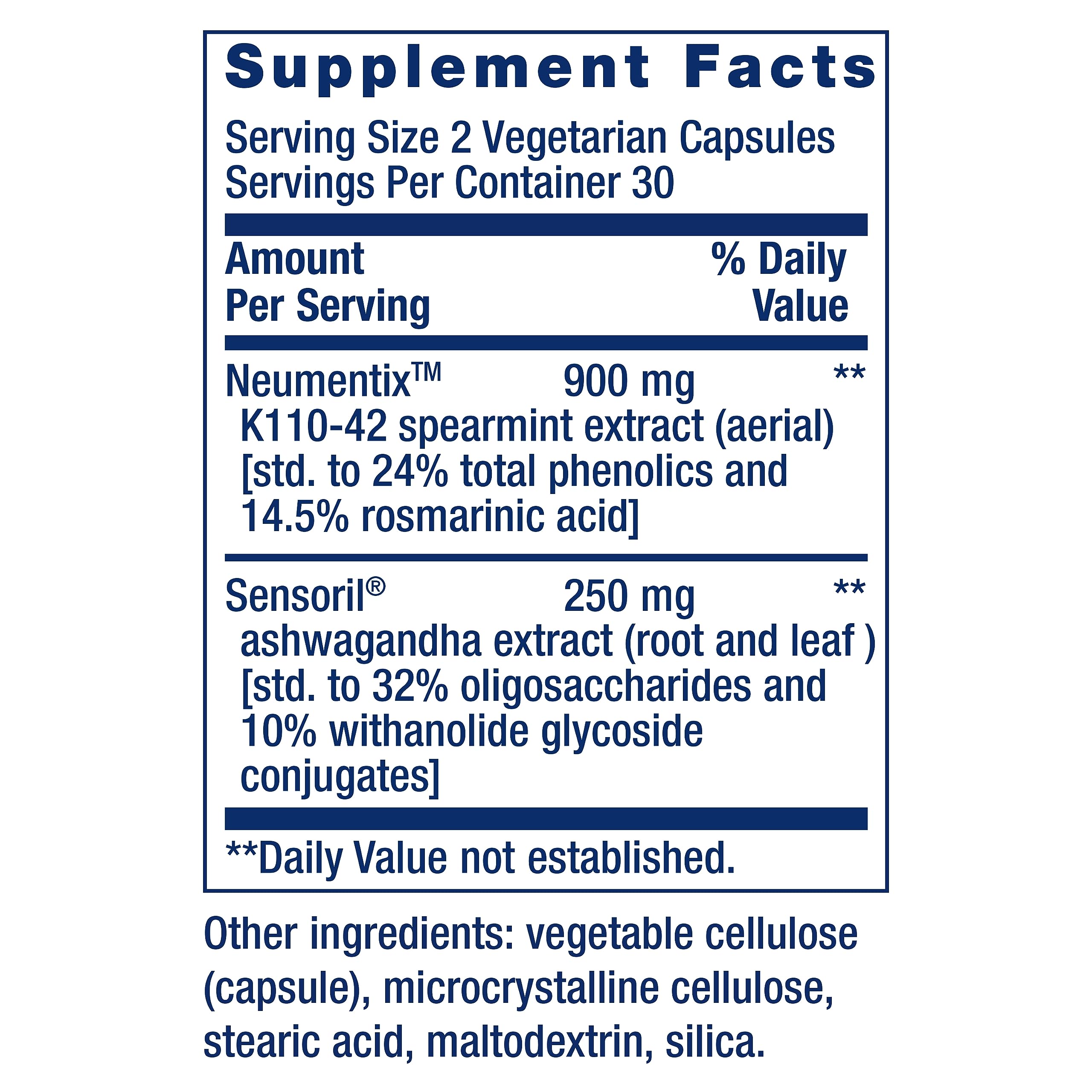 Life Extension Ashwagandha Plus Calm & Focus, ashwagandha Extract, Spearmint Extract, Focus, Attention, Relaxation, Advanced Formula, 60 Vegetarian Capsules Life ExtensionBuy Supplements Australia