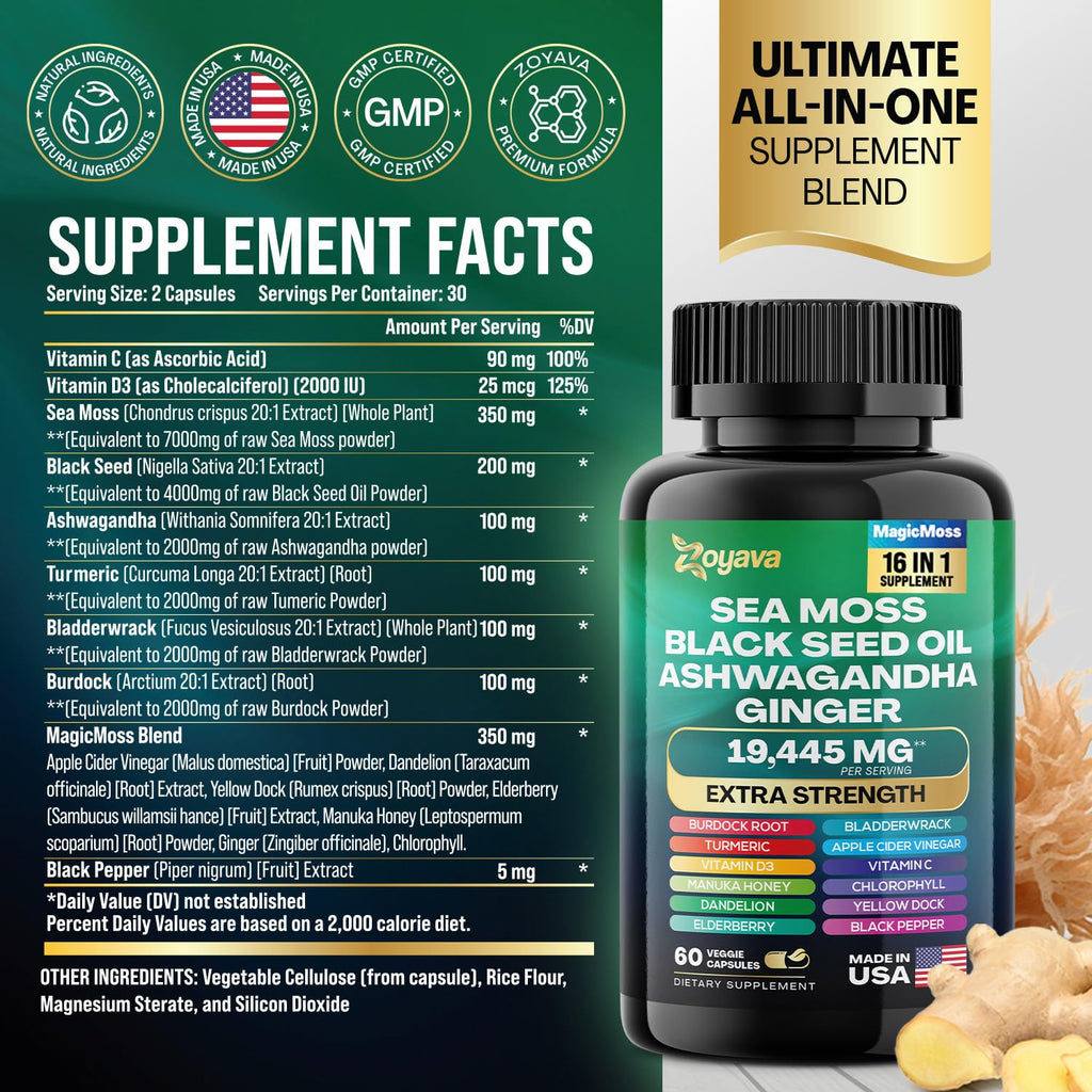 Zoyava Sea Moss 16-in-1 and Saffron 6-in-1 Bundle ZoyavaBuy Supplements Australia