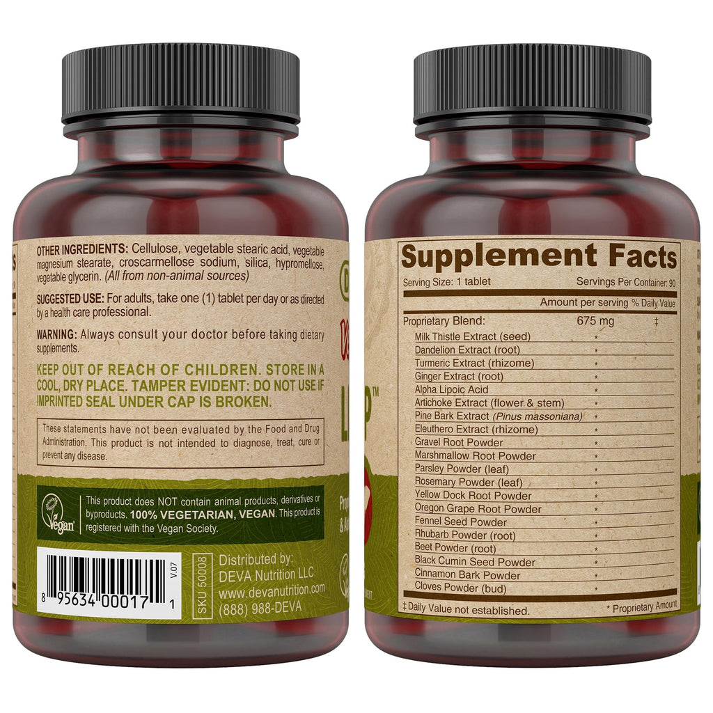 DEVA Vegan Liver Support Tablets 2-Pack - Proprietary Blend of 20 Herbs & Nutraceuticals, 90 Count Ea DEVABuy Supplements Australia