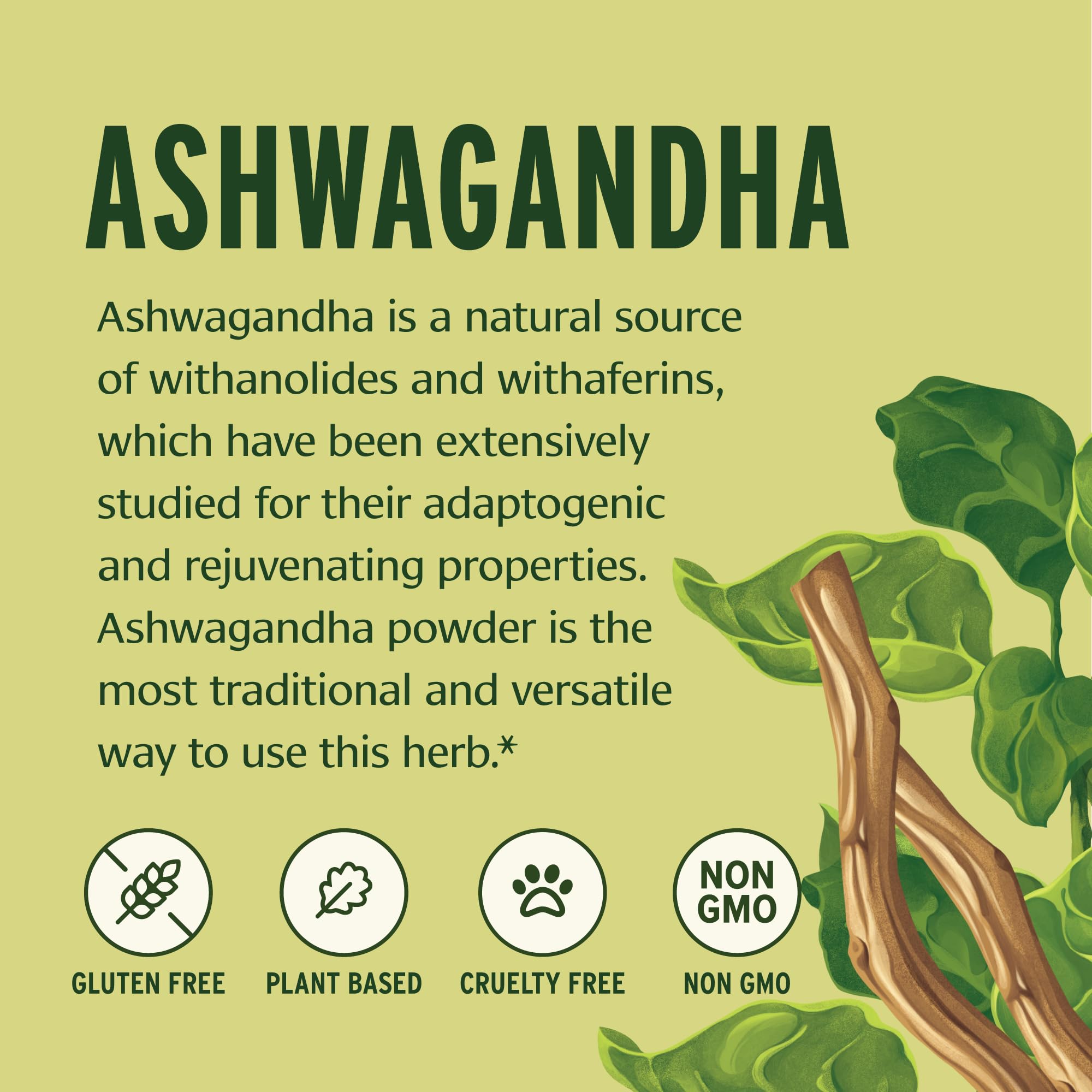 Banyan Botanicals Organic Ashwagandha Root Powder–1lb Bulk (504 Servings)Natural Cortisol Manager & Adrenal Support–Stress Relief, Better Sleep & Energy–Adaptogen for Smoothies & Moon Milk–Vegan,FFL* Banyan BotanicalsBuy Supplements Australia