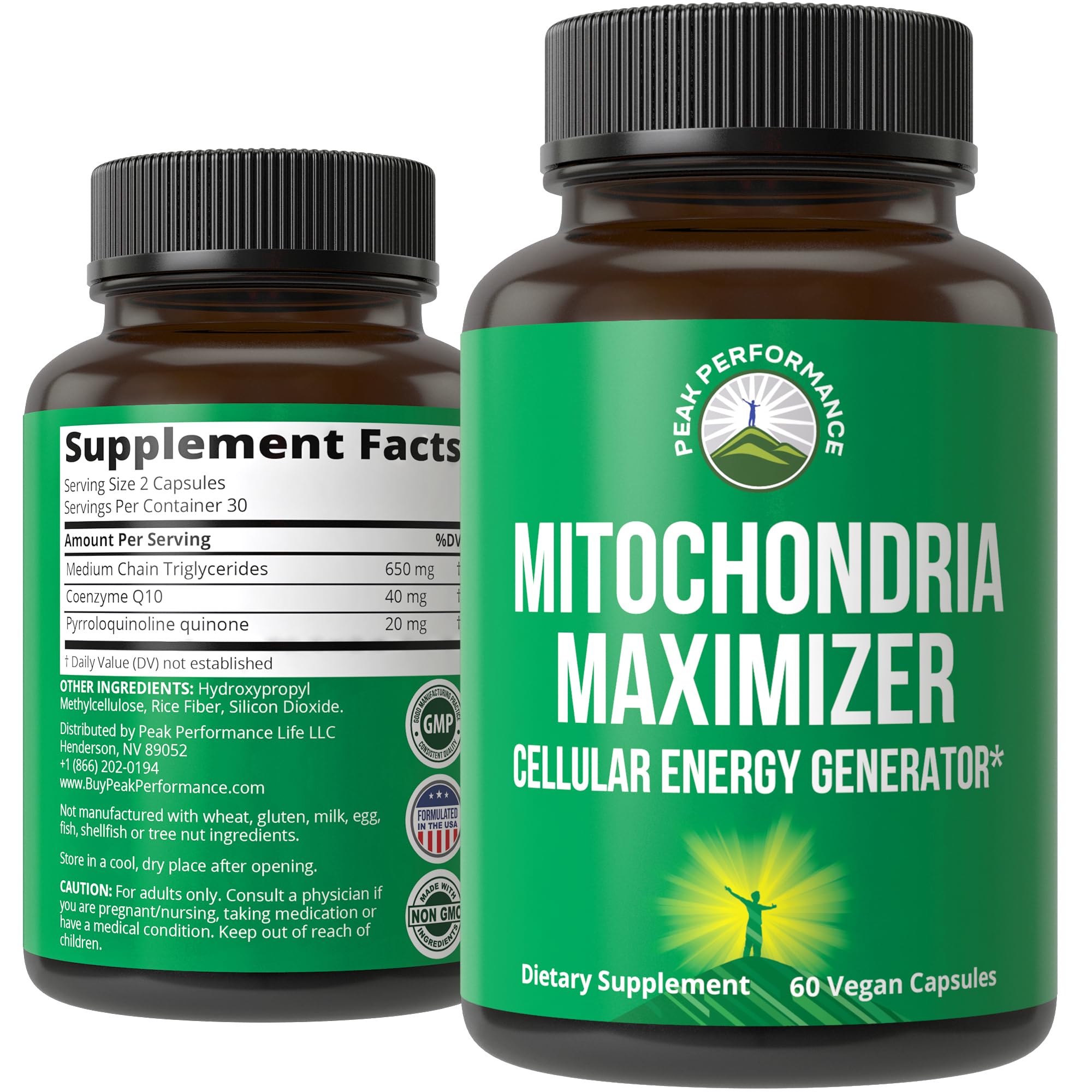 Peak Performance Mitochondria Maximizer with CoQ10 and Active PQQ. Best Mitochondrial Support Supplement with MCT Oil. Natural Cellular Generator for Clean, Energy Support. 60 Vegetarian Capsules Peak PerformanceBuy Supplements Australia