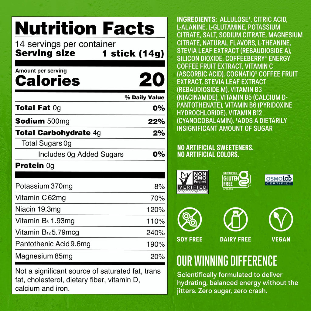 Liquid I.V.® Hydration Multiplier Sugar Free + Energy - Strawberry Kiwi | Electrolyte Powder Drink Mix | 1 Pack (14 Servings) Liquid I.V.Buy Supplements Australia