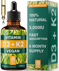 NATURTREU Vegan Vitamin D3 K2 Liquid Drops with MCT Oil for Adults (240 Servings) - Liquid Vitamin D K2 MK7 - All Natural, Non-GMO & Dr Formulated with 3X More Absorption - Third-Party Tested NATURTREUBuy Supplements Australia