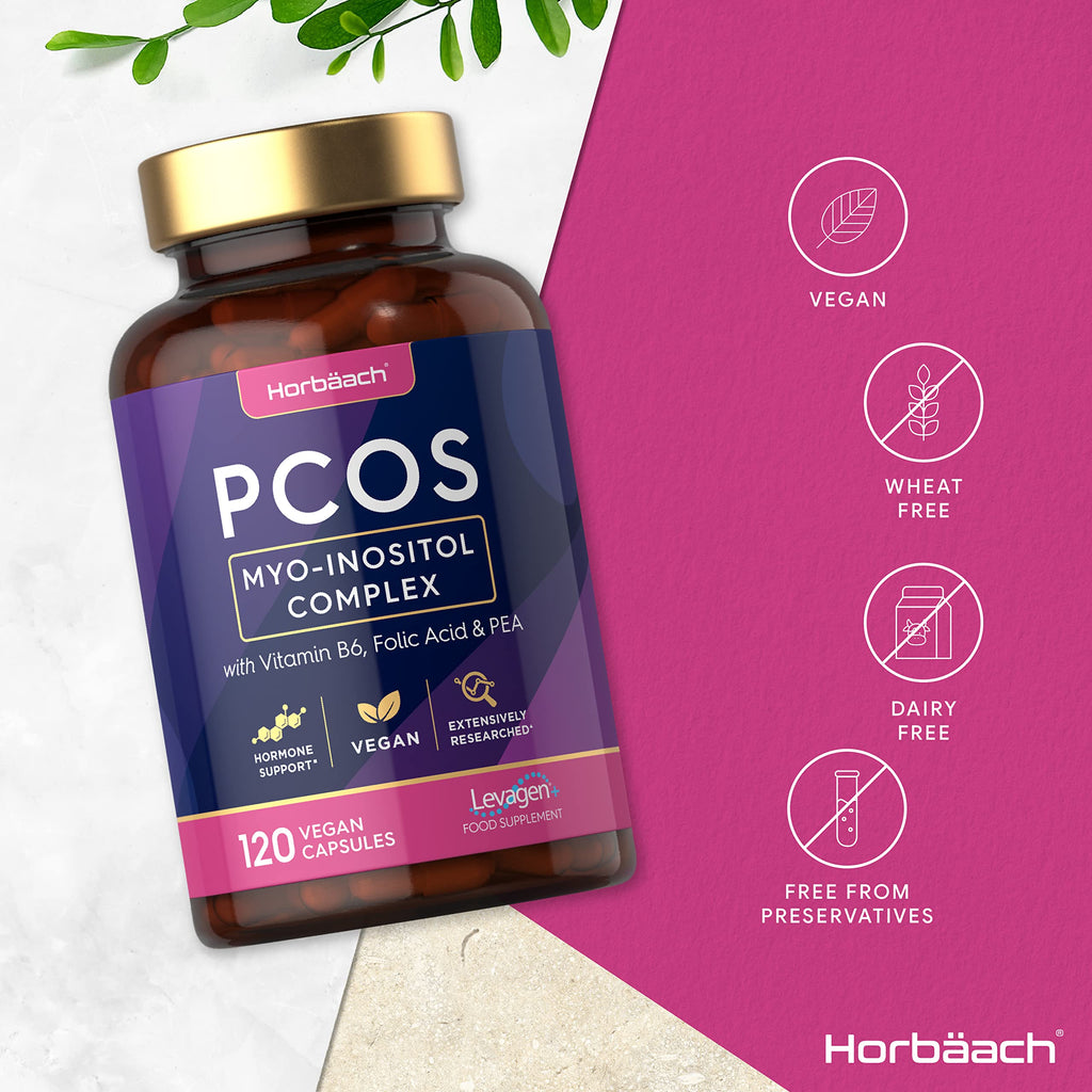 Inositol Supplement for PCOS | 120 Vegan Capsules | Myo-Inositol Complex with Folic Acid HorbäachBuy Supplements Australia