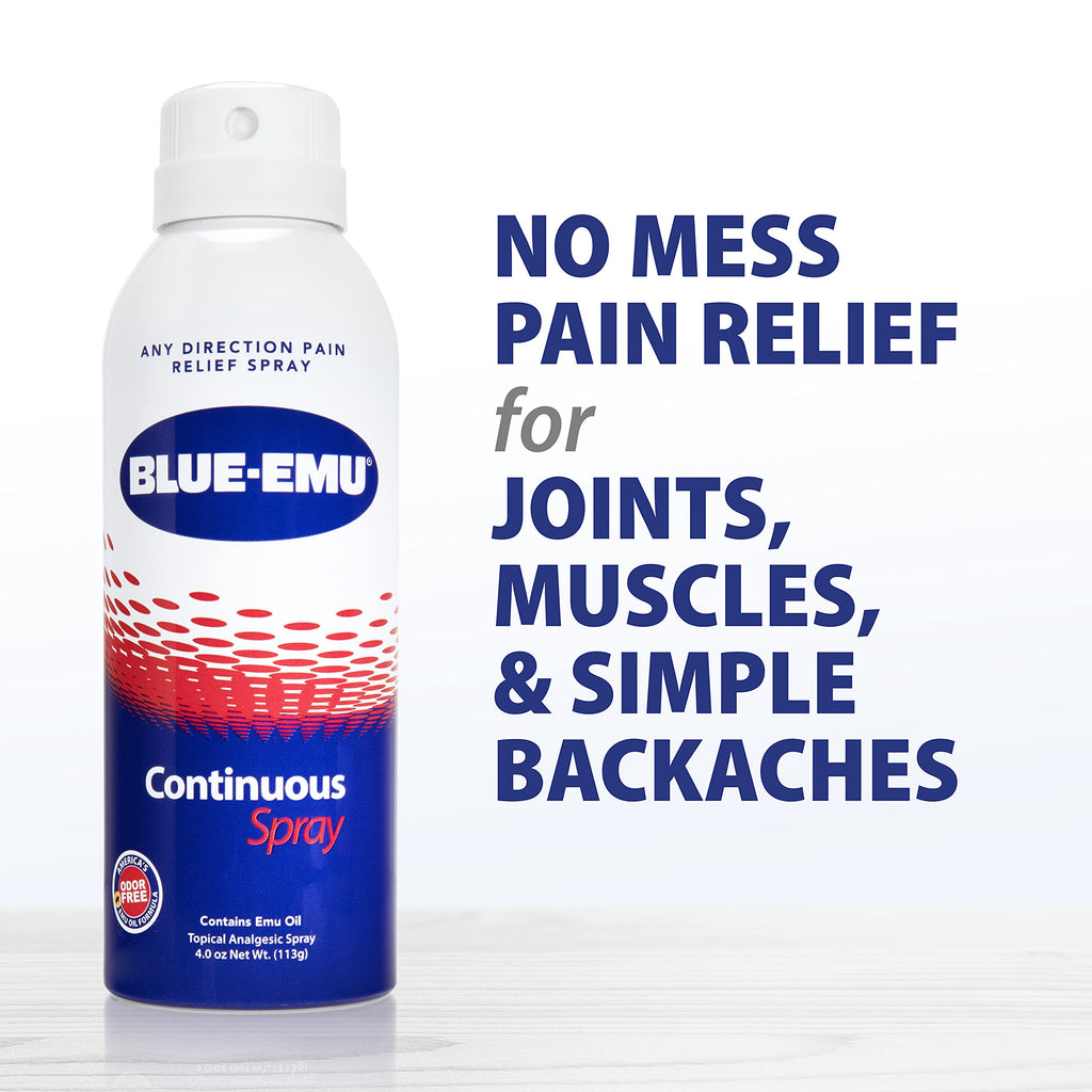 Blue-Emu Continuous Pain Relief Spray for Fast-Acting Joint & Muscle Relief, 4 Oz, 1 Pack BLUE-EMUBuy Supplements Australia
