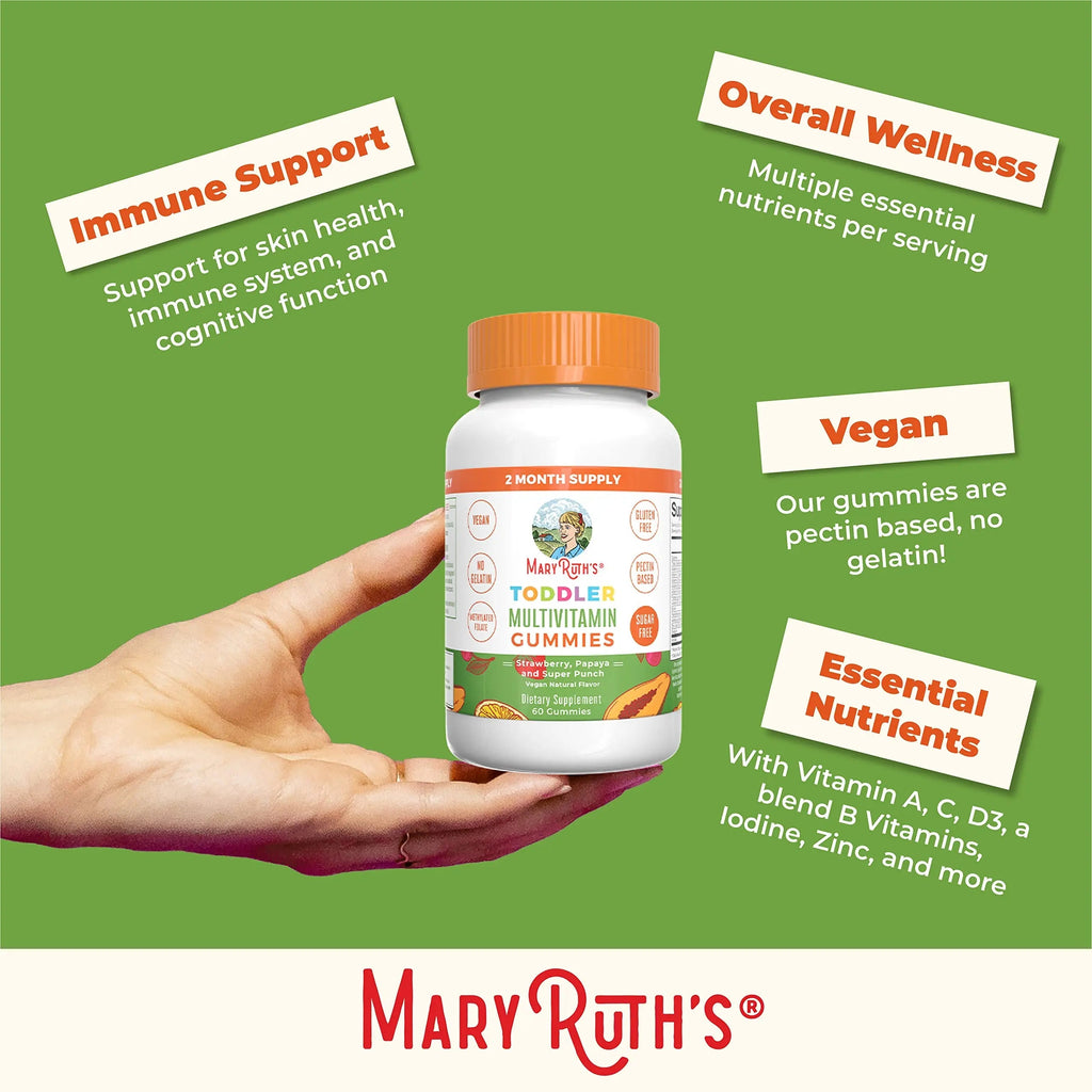 MaryRuth Organics Sugar Free Vitamin Gummies for Kids Age 2 | 2 Month Supply Multivitamin with Vitamin C, D3, Zinc | 1 Gummy Per Day | Toddler Vitamins MaryRuth OrganicsBuy Supplements Australia