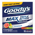 Goody’s Max Triple Action Pain Relief – Headache Relief Powder with Acetaminophen, Aspirin & Caffeine for Fast, Effective Relief of Tough Headaches, Tropical Citrus, 16 Count Goody'sBuy Supplements Australia