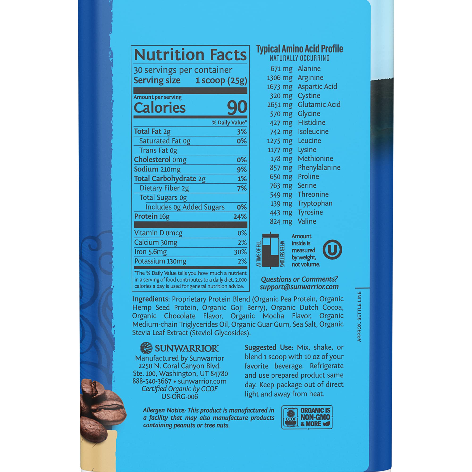Vegan Protein Powder with BCAA | Organic Hemp Seed Protein Gluten Free Non-GMO SunwarriorBuy Supplements Australia