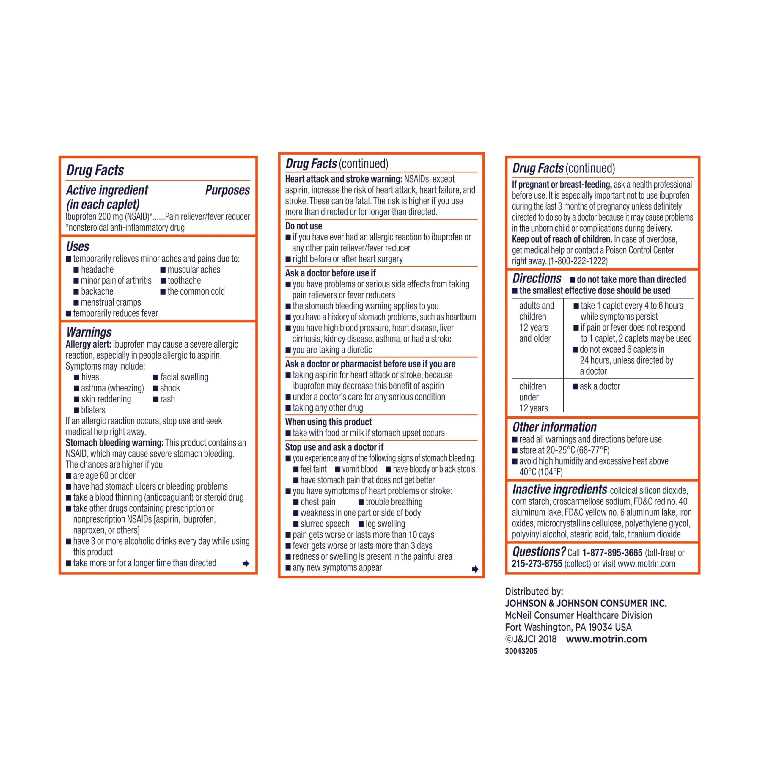 Motrin IB, Ibuprofen 200mg Tablets, Pain Reliever & Fever Reducer for Muscular Aches, Headache, Backache, Menstrual Cramps & Minor Arthritis Pain, NSAID, 100 Ct MotrinBuy Supplements Australia