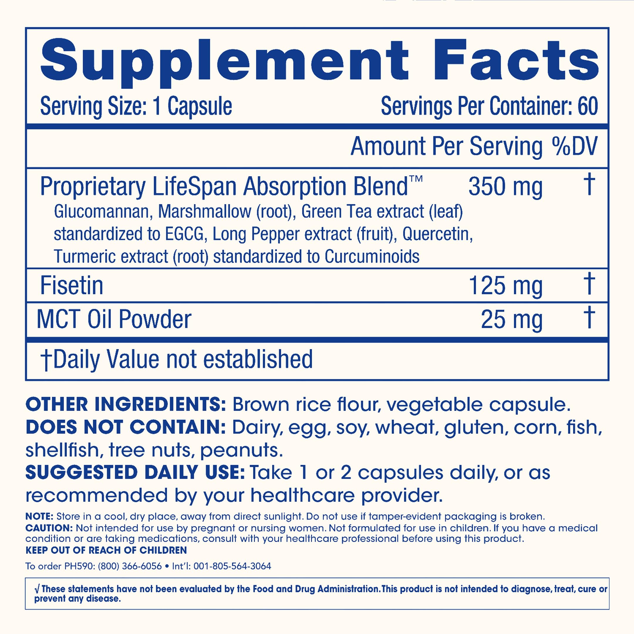 ProHealth Fisetin Supplements-15X Better Absorption from Polyphenol Blend + MCT Oil. 3rd Party Tested Pure. USA Manufactured. Powerful Antioxidant + Senolytic. Fisetin Supplement 125mg X 60 Servings ProHealthBuy Supplements Australia