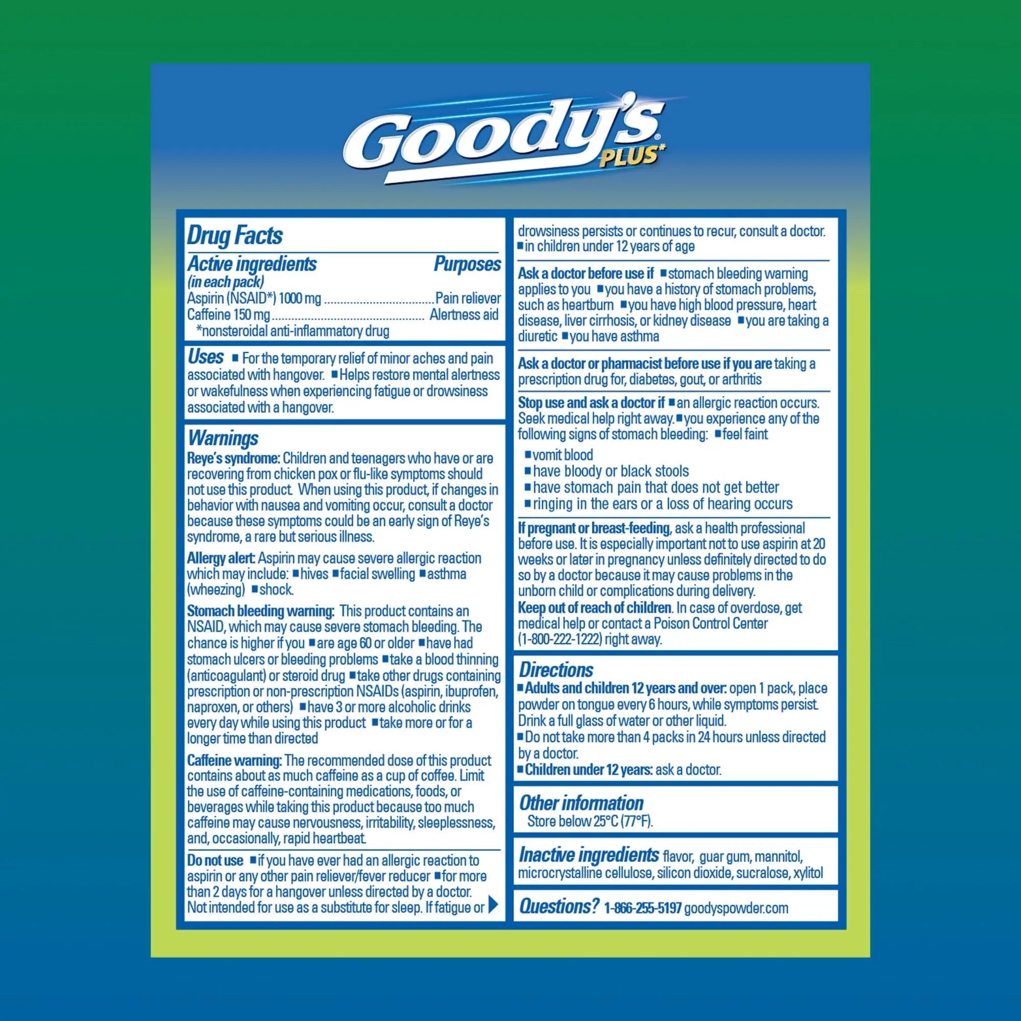 Goody’s Headache Relief Plus Mental Alertness Powder, with Aspirin and Caffeine, Strawberry Citrus Flavor, 16 Count Goody'sBuy Supplements Australia