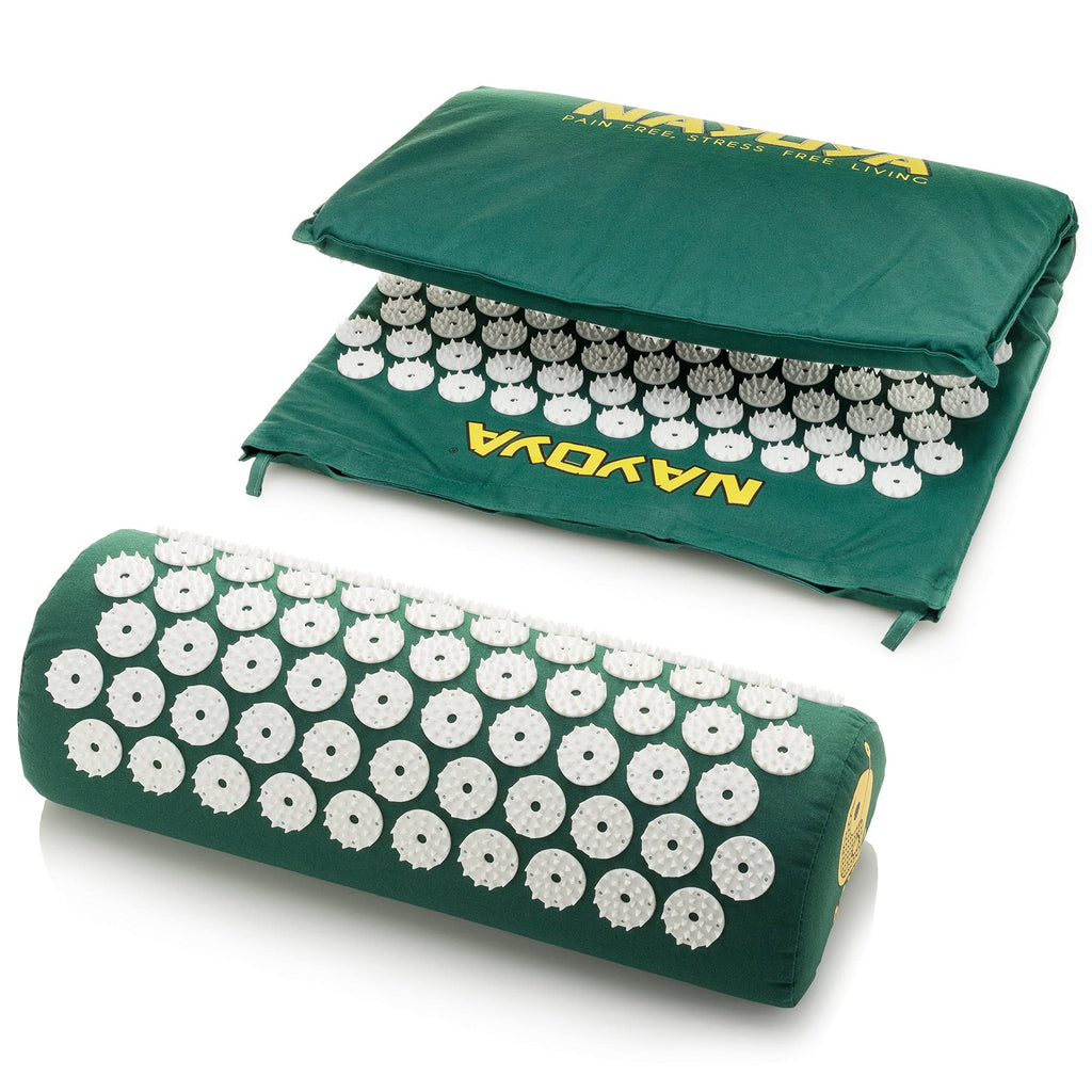 NAYOYA Neck and Back Pain Relief - Acupressure Mat and Neck Pillow Set - Relieves Stress and Sciatic Pain NAYOYABuy Supplements Australia