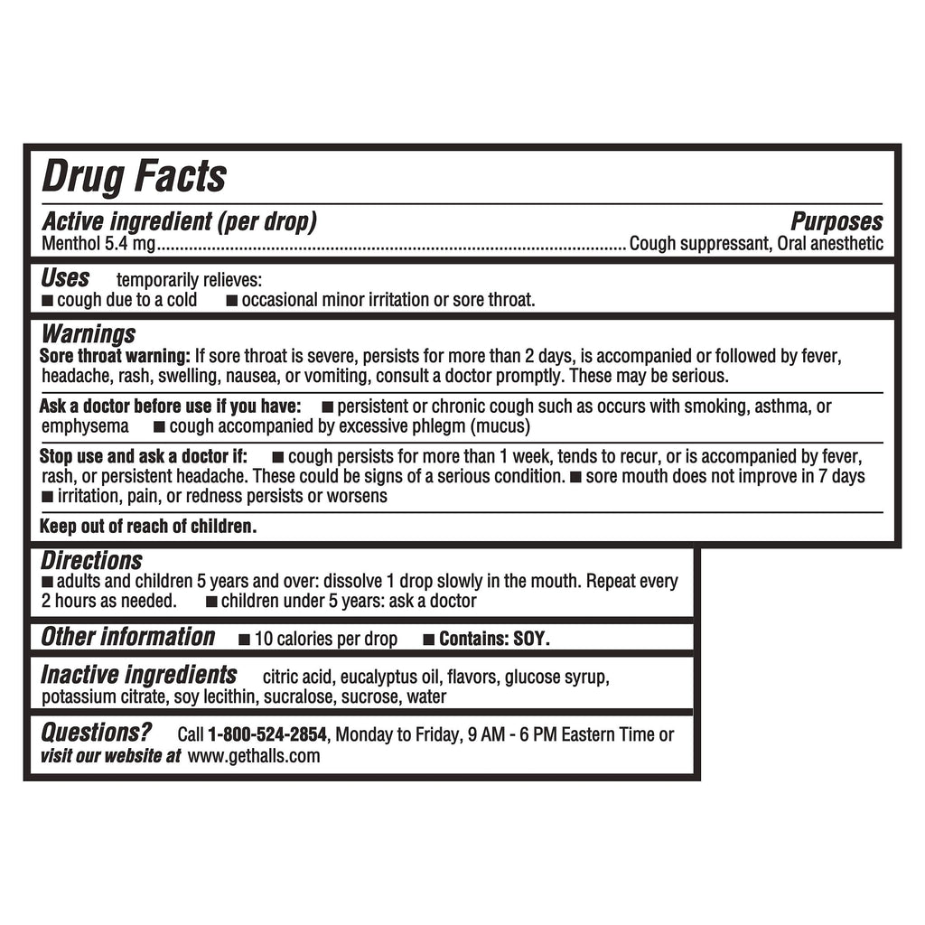HALLS Cough and Throat Relief Mentho-Lyptus Cough Drops, 30 Drops HALLS buy supplements Au