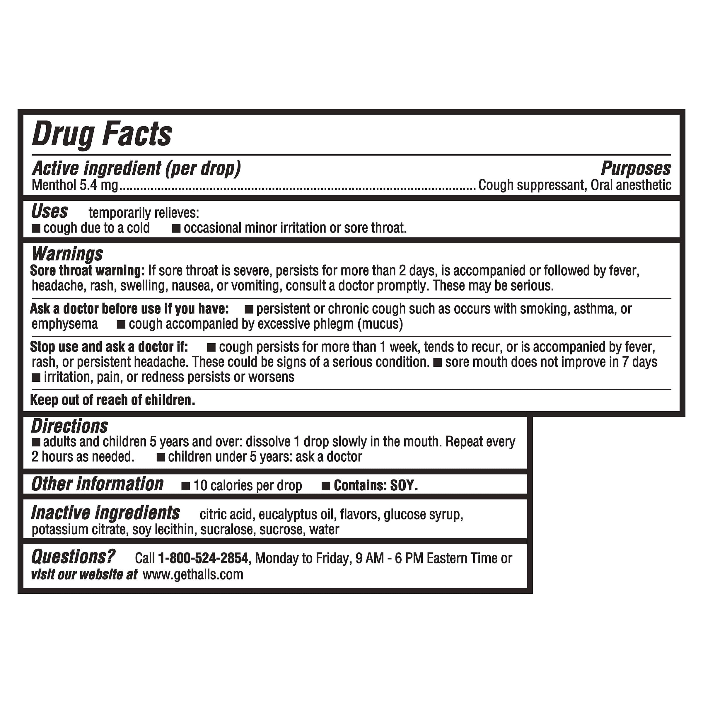 HALLS Cough and Throat Relief Mentho-Lyptus Cough Drops, 30 Drops HALLS buy supplements Au