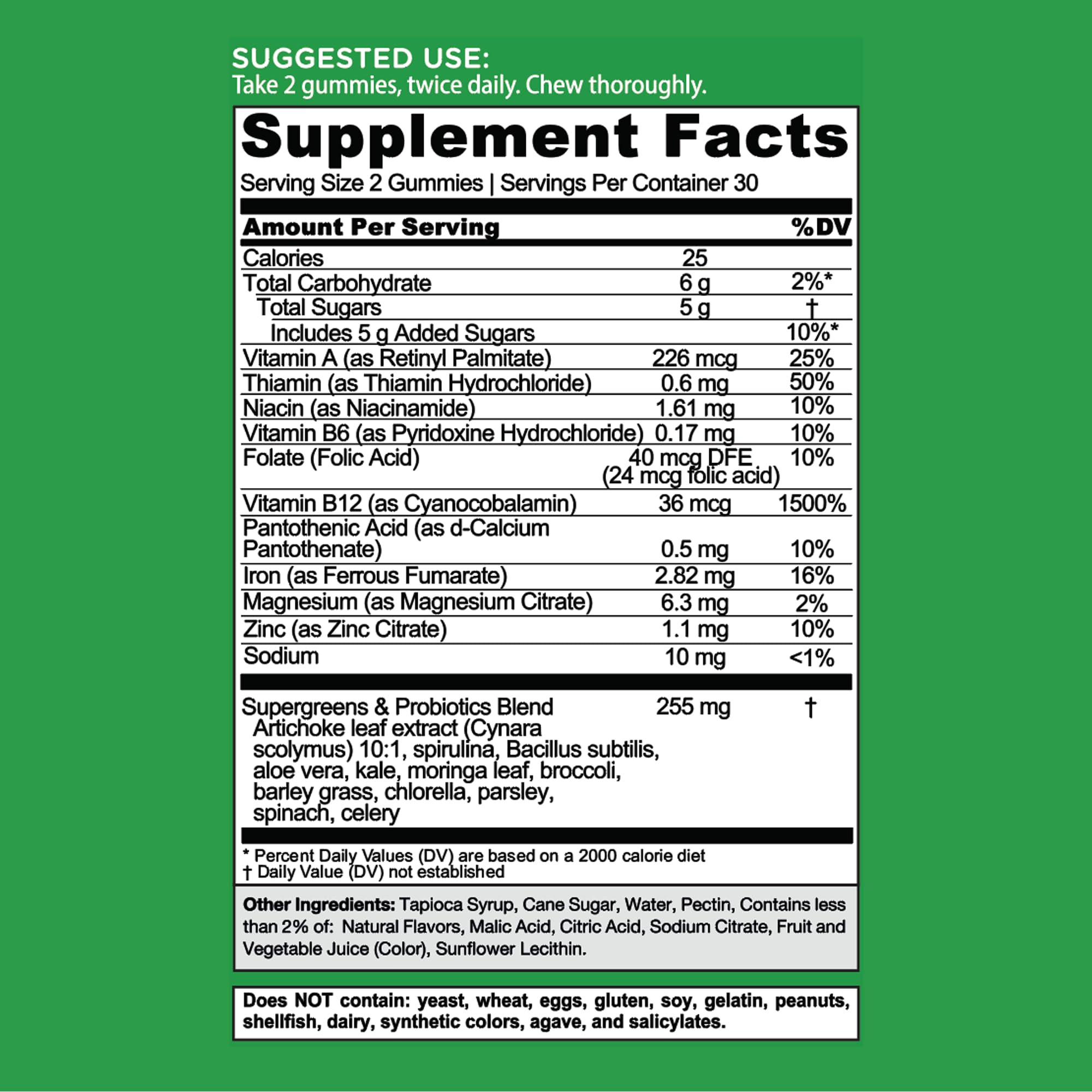 Goli Supergreens Gummies with Probiotics - Artichoke Leaf Extract, Spirulina, Kale, Vitamins A, B6, B12 - Vegan, Gluten-Free, Non-GMO GoliBuy Supplements Australia