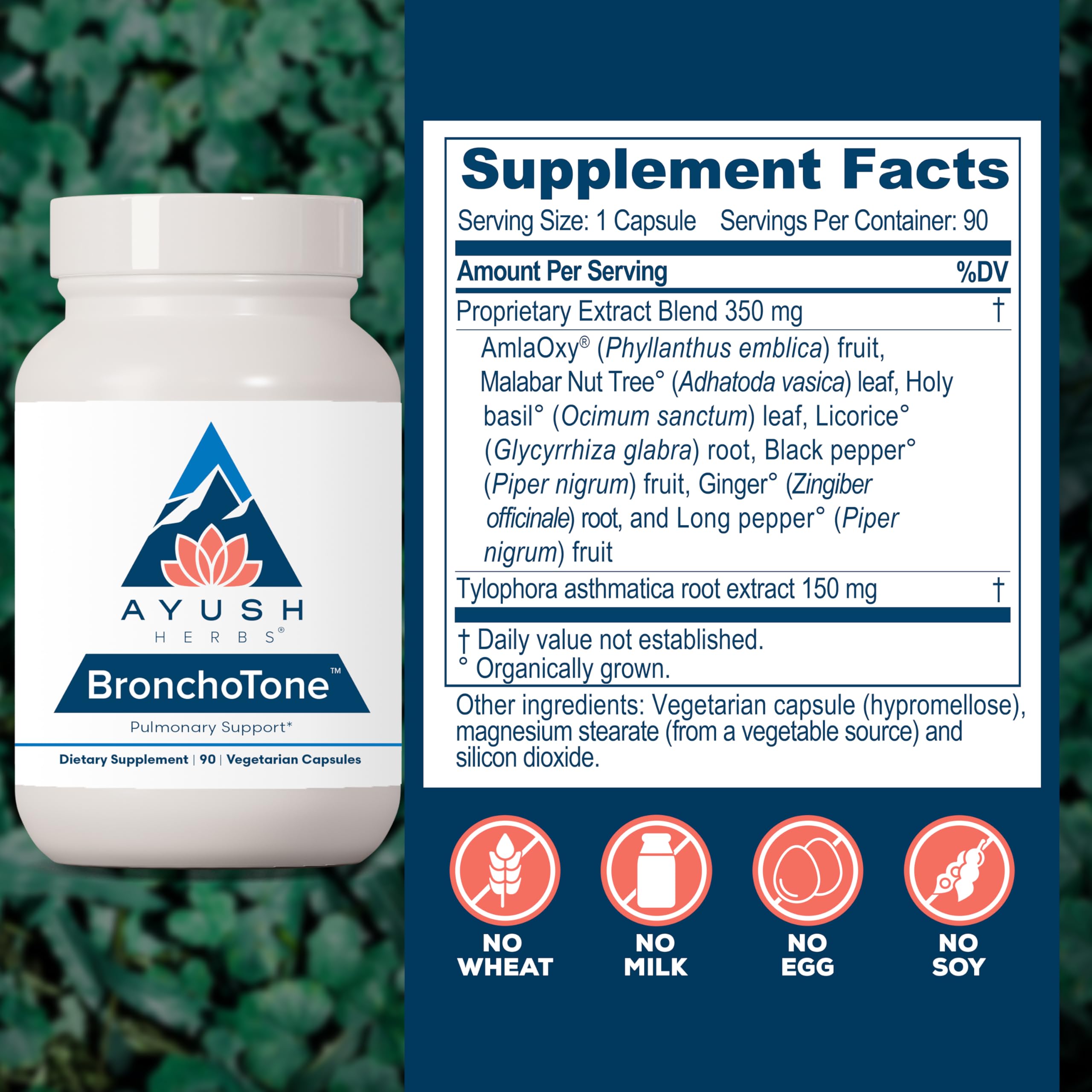 Ayush Herbs Bronchotone - Bronchial Support, Respiratory and Immune-Support Support Supplement for Women & Men, Adults, Pulmonary Care Supplement - 90 Vegetarian Capsules (1 Count) Ayush HerbsBuy Supplements Australia