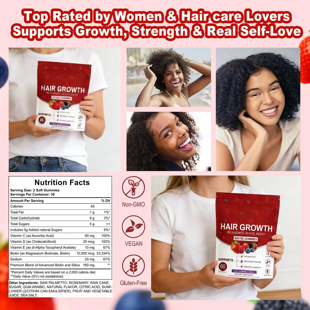 LUIMOLL Lumin Hair Growth Gummies – Daily Hair Nourishment with Biotin, Collagen & Botanical Extracts – Supports Thicker, Stronger & Healthier-Looking Hair LUIMOLLBuy Supplements Australia