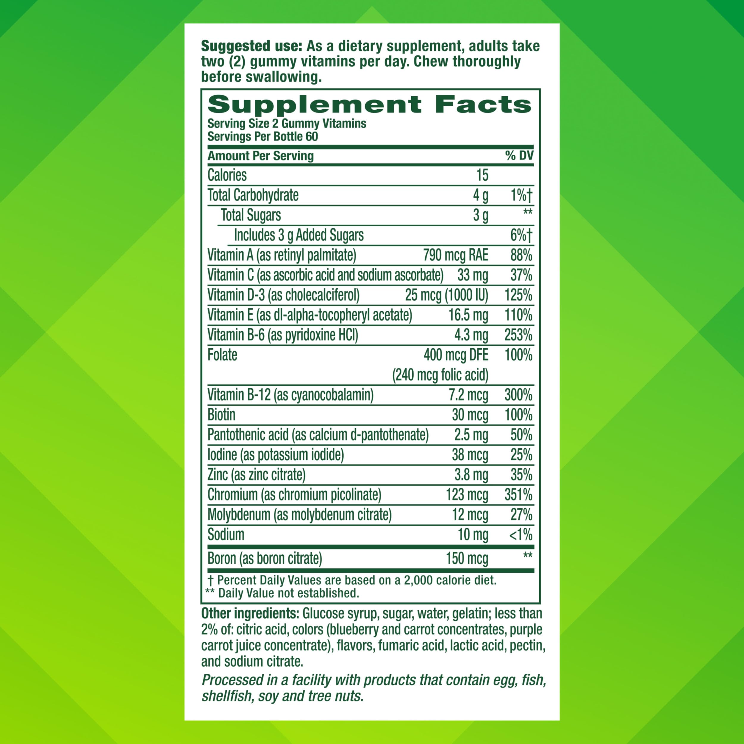 vitafusion Adult Gummy Vitamin Supplement for Men, Berry Flavored, A, C, D, E, B6, B12, Daily, 120 Count, 60 Day Supply VitafusionBuy Supplements Australia