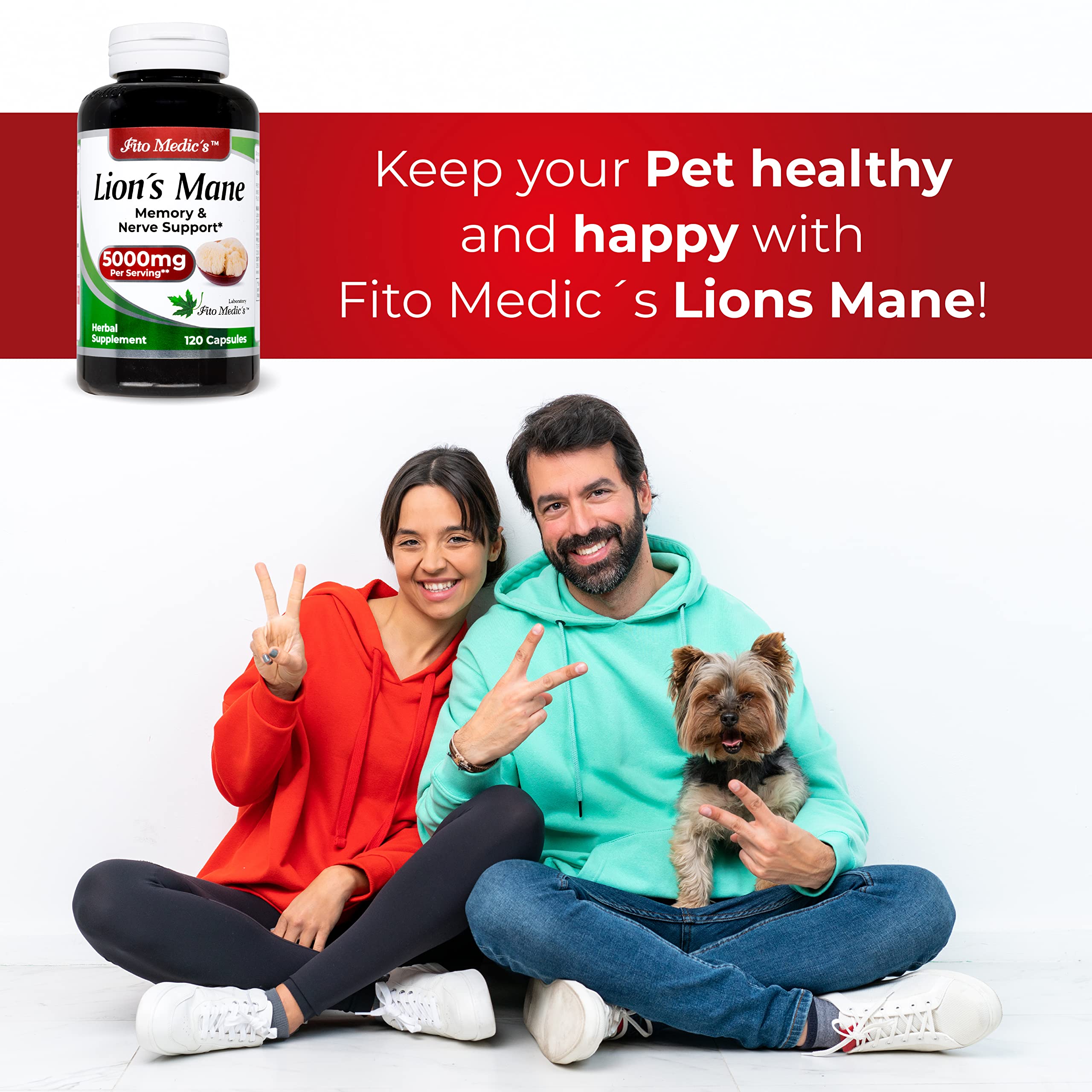 Lab | Lions Mane | 5000 mg per Serving | 120 Capsules | lions mane supplement | lions mane FITO MEDIC'SBuy Supplements Australia