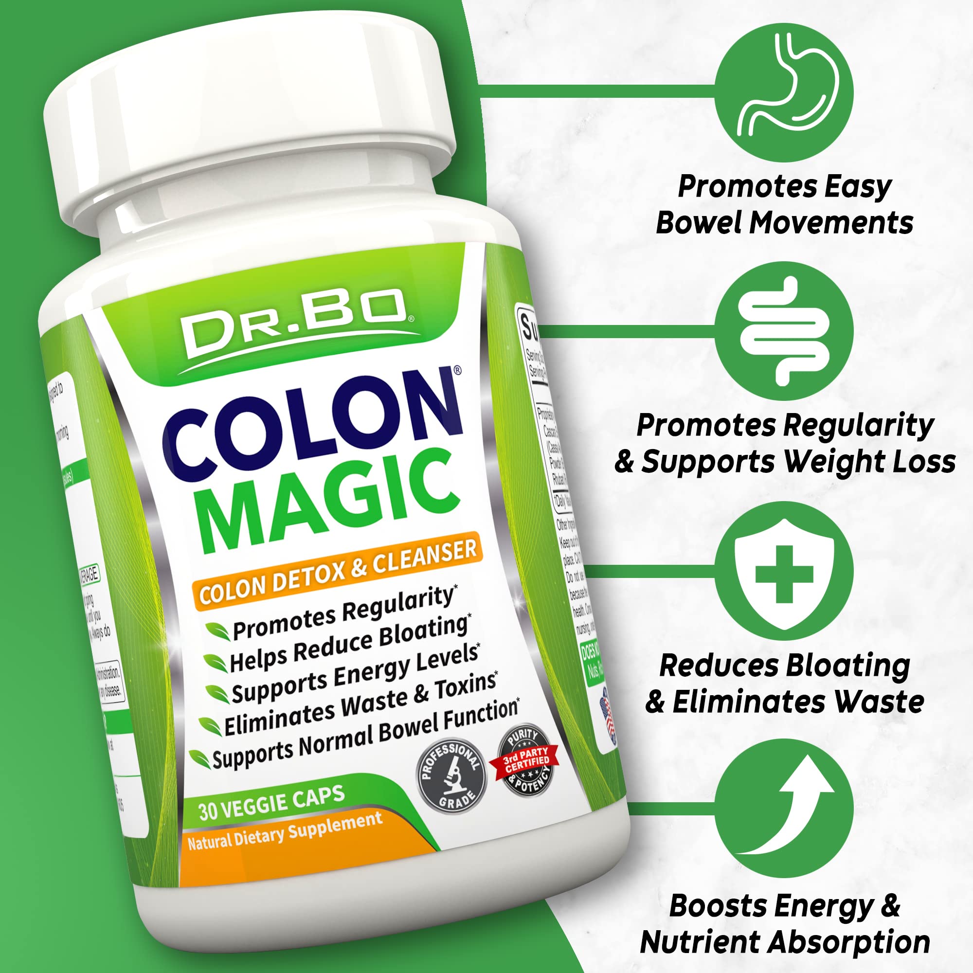 Colon Cleanse Detox Formula - Natural Bowel Cleanser Pills for Intestinal Bloating & Fast Digestive DR. BOBuy Supplements Australia