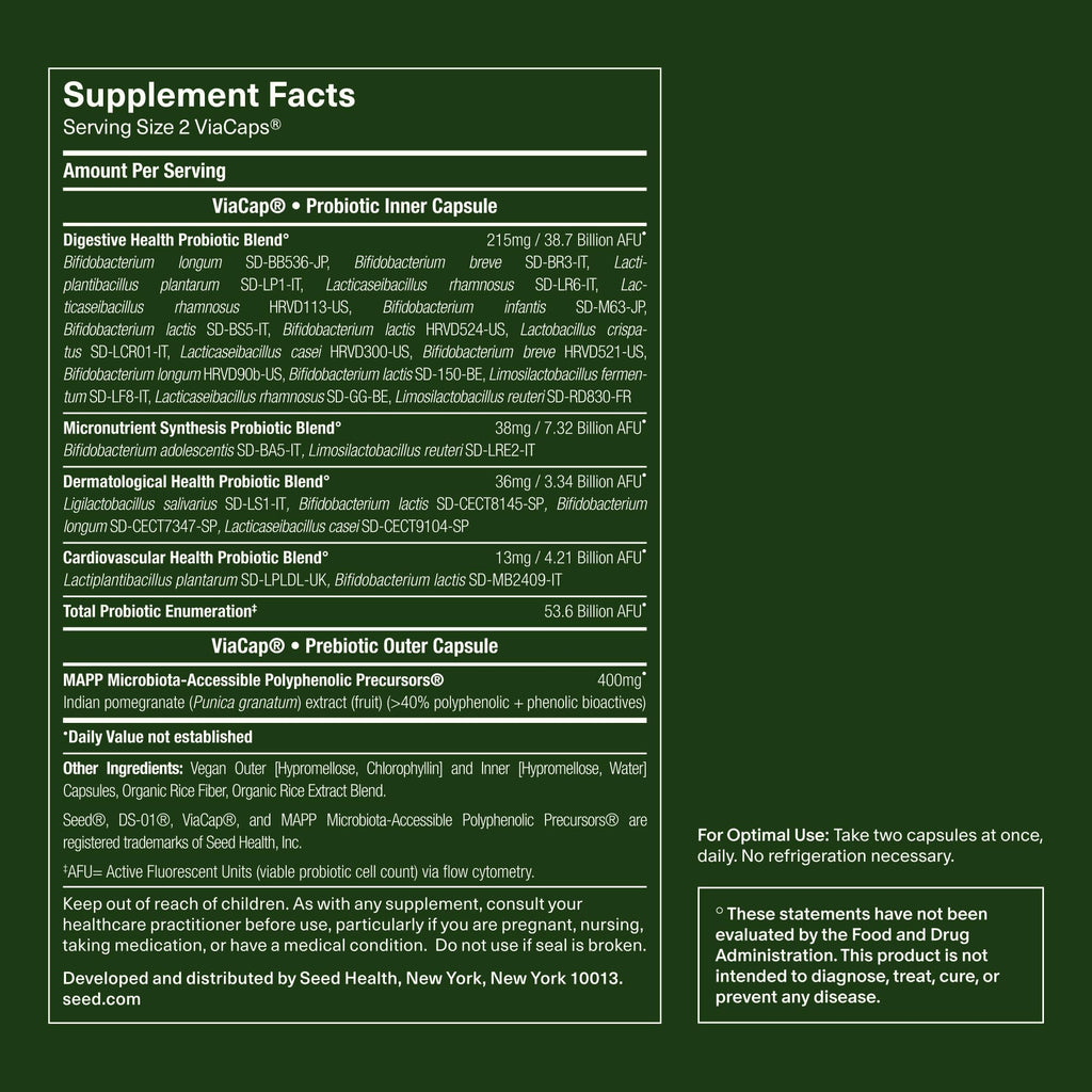 Seed DS-01 Daily Synbiotic - Prebiotic and Probiotic for Women & Men - Digestive Health, Gut Health, Immune Support, Bloating & Constipation Relief - Vegan & Shelf-Stable - 60 Capsules (30-Day Supply) Visit the Seed StoreBuy Supplements Australia