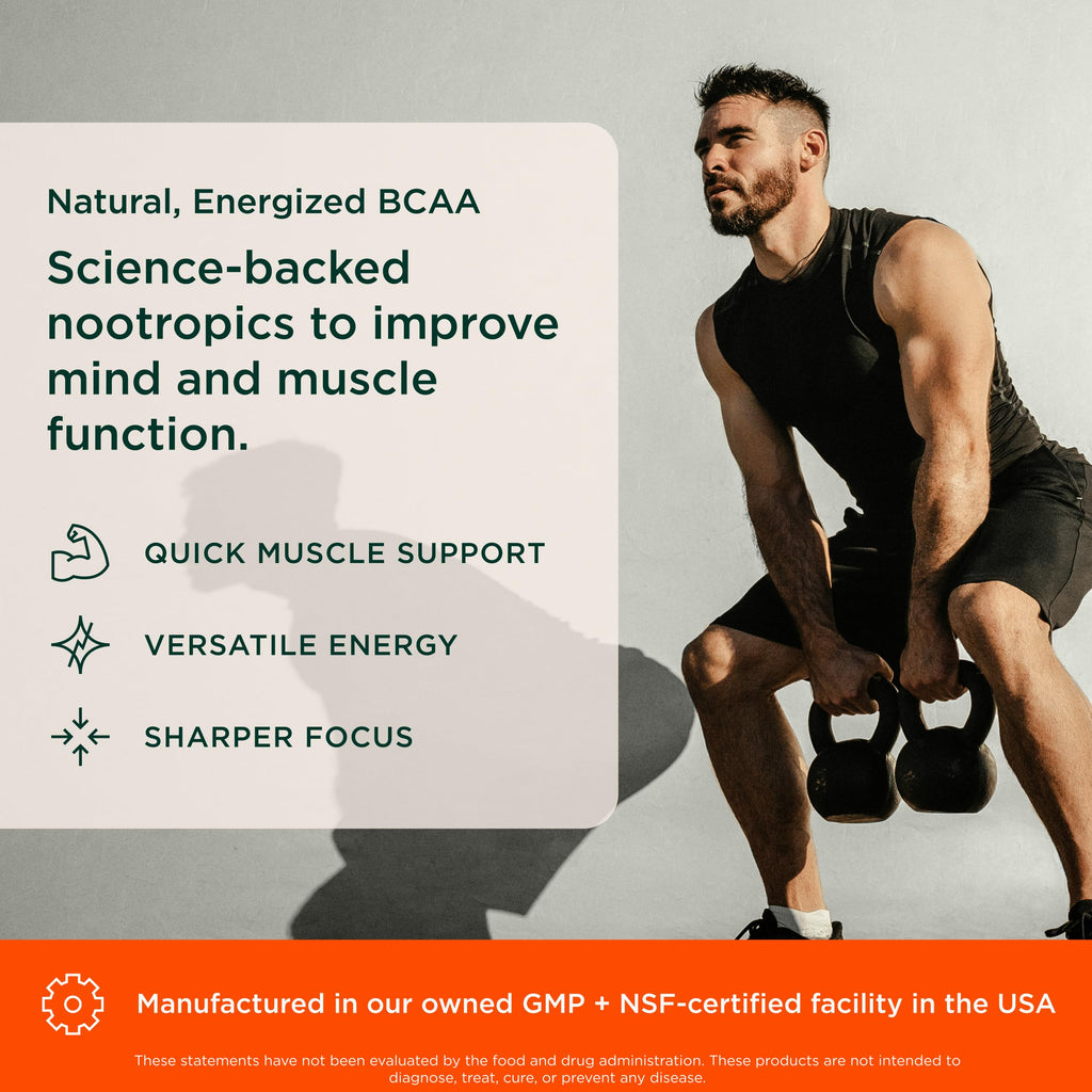 Genius BCAA Powder - 5g Vegan BCAAs L-Glutamine, Cognizin & Rhodiola Muscle Recovery Energy Support 100mg Caffeine Pre, Intra, Post-Workout Nootropic Supplement for Focus & Performance - Grape Limeade The Genius BrandBuy Supplements Australia