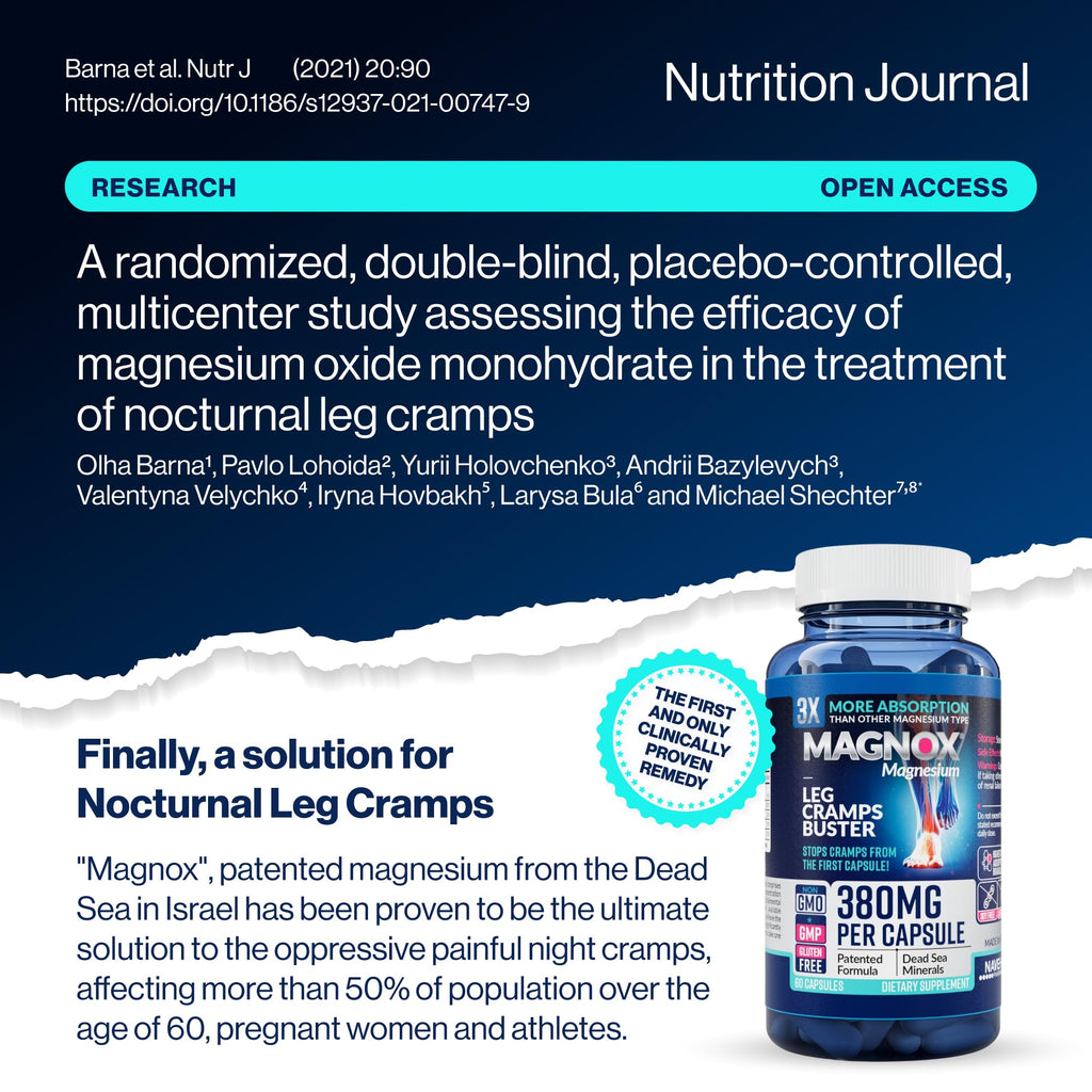 MAGNOX® Buster | Patented Clinically Tested 380mg Magnesium Supplement for Spasms & Leg Cramps at Night | One Capsule a Day for Almost Full Dosage | 3X More Absorption | Dead Sea Minerals (60 Caps) MAGNOXBuy Supplements Australia