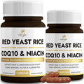 Native Oasis (2 Bottles) Red Yeast Rice 1,200 mg. Capsules Made with CoQ10 and Flush 
