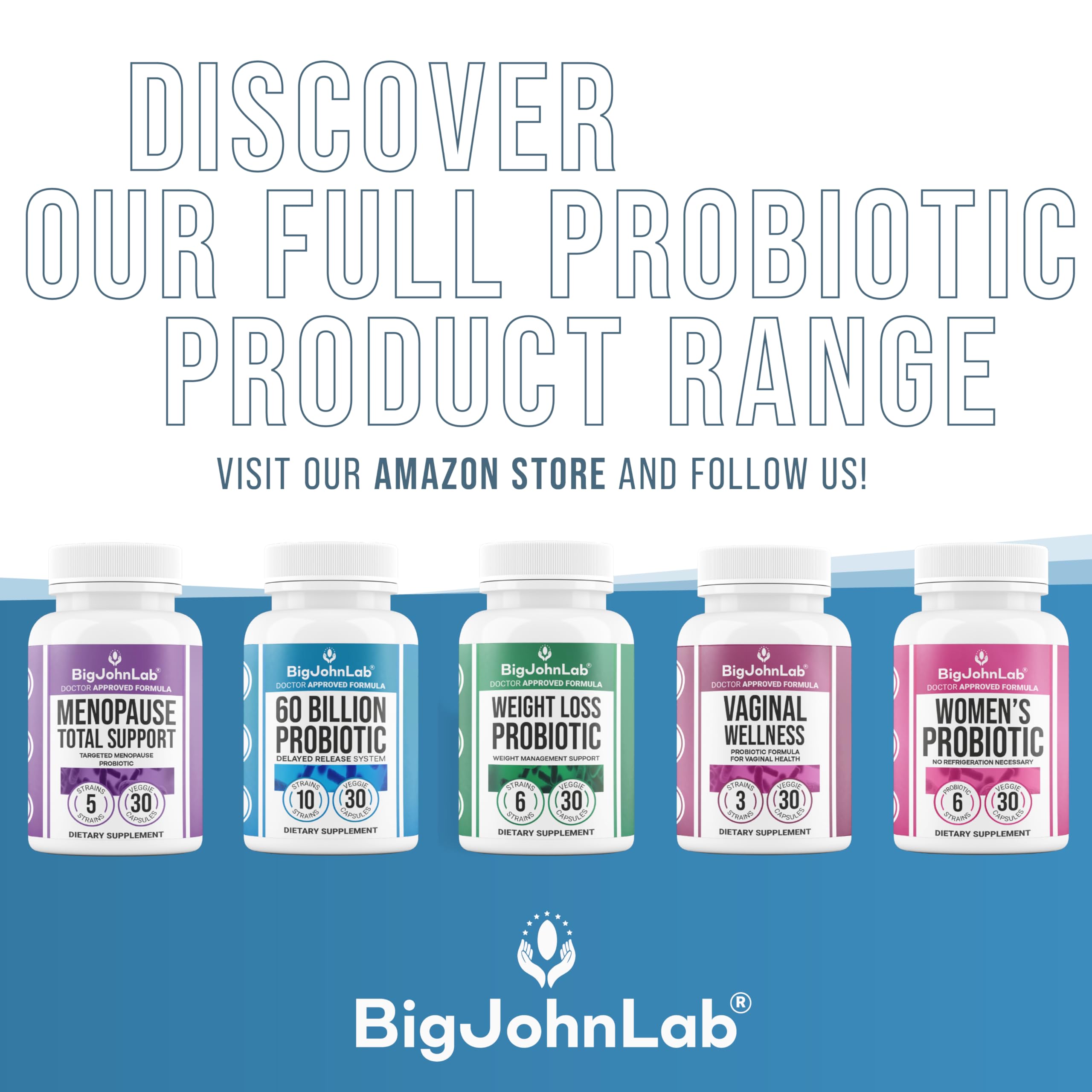 BIGJOHNLAB® - Menopause Total Support – Advanced Probiotic Formula with 5 Strains & 15 Billion CFU, Resveratrol, Black Cohosh, Acacia Fiber, Non-GMO & 100% Vegetarian BIGJOHNLABBuy Supplements Australia
