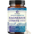 Magnesium Citrate Complex 500 MG for Calm & Relaxation | High Absorption Magnesium Supplement | Citrato de Magnesio | Constipation & Digestion Support Non-GMO Soy-Free | 60 Mag Citrate Capsules Nobi NutritionBuy Supplements Australia