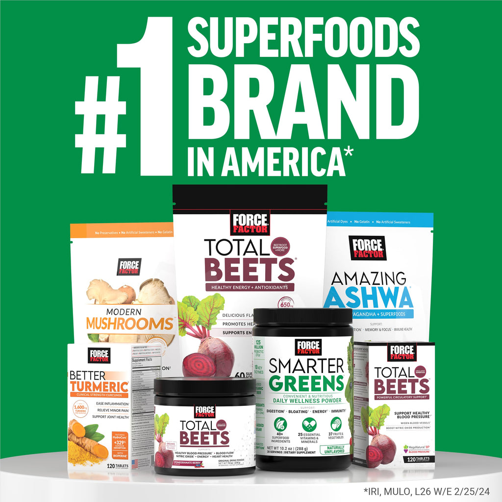 Force Factor Smarter Greens Daily Wellness Powder, Greens Superfood Powder to Support Gut Health, Bloating, & Digestion, with 40+ Superfoods