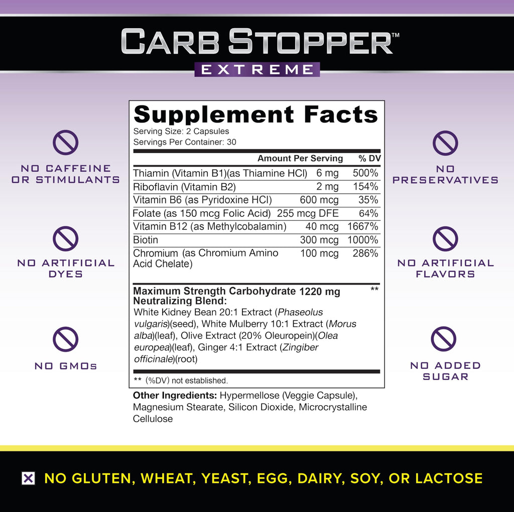 Carb Stopper Extreme (5 Bottles Maximum Strength, Natural Carbohydrate and Starch Carb Stopper ExtremeBuy Supplements Australia