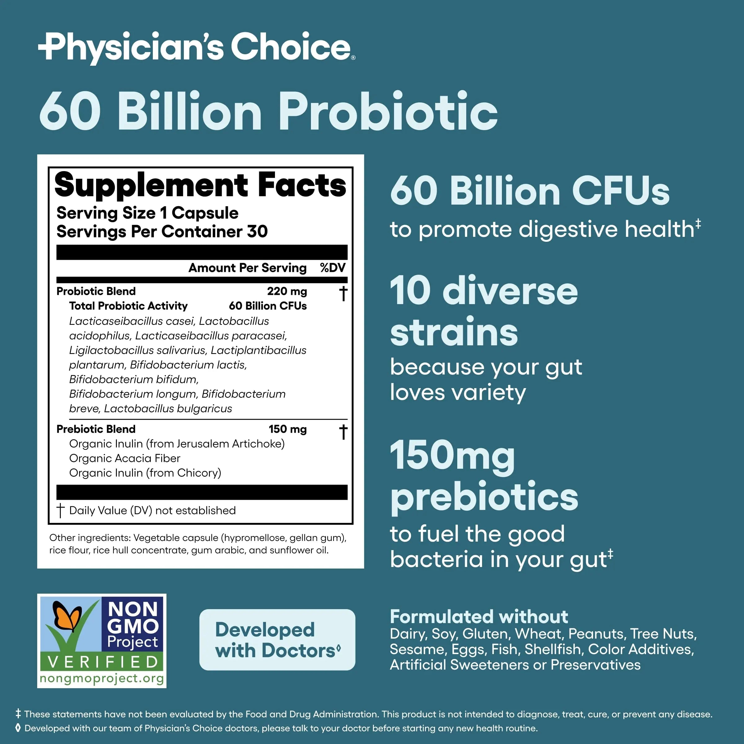 Physician's CHOICE Advanced Gut Health Bundle: 60 Billion Probiotics 30ct + Digestive Enzymes 60ct for Digestive, Gut, and Immune Health Supports Occasional Constipation, Diarrhea, Gas, and Bloating Physician's CHOICEBuy Supplements Australia