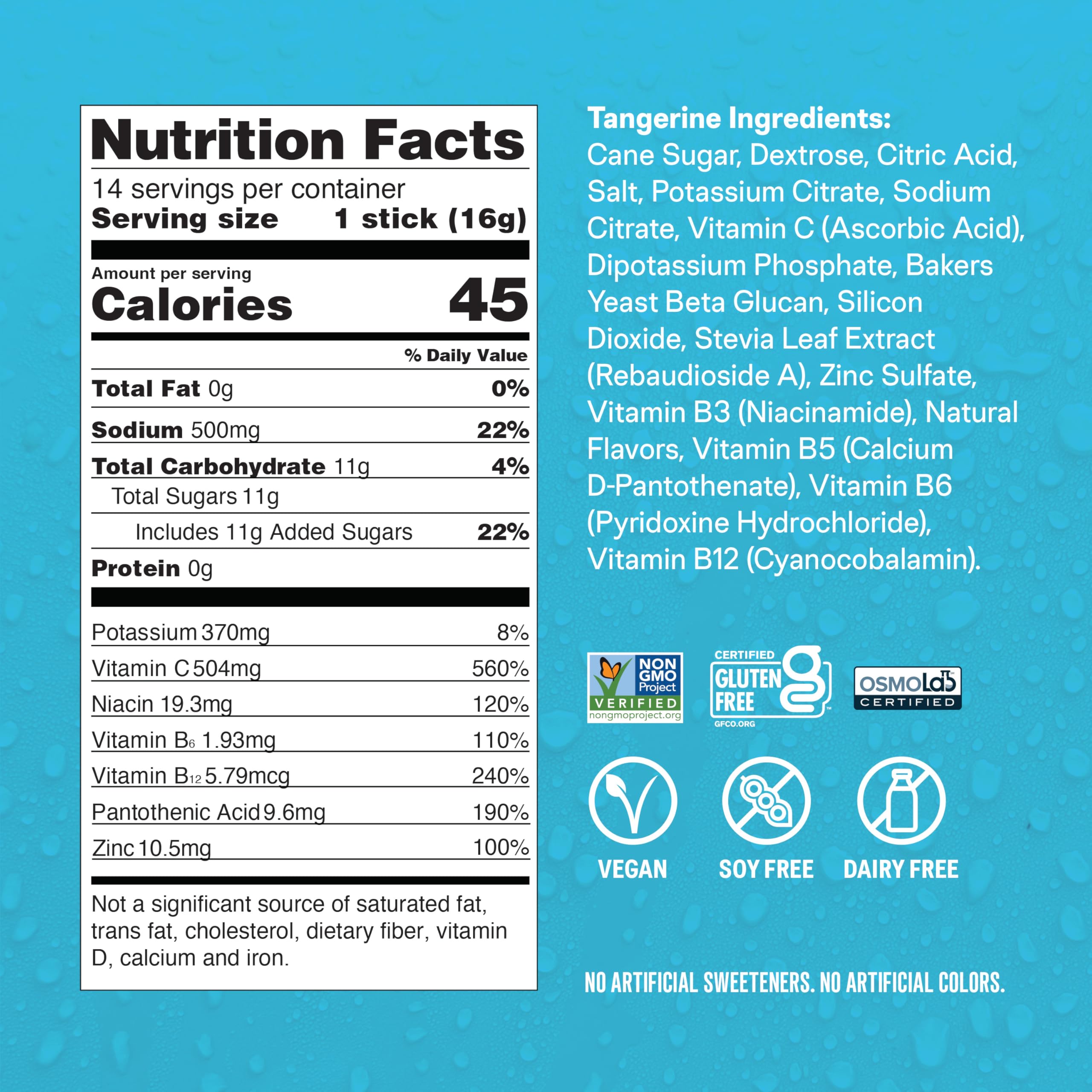 Liquid I.V.® Hydration Multiplier +Immune Support - Tangerine | Electrolyte Powder Drink Mix | 1 Pack (14 Servings)