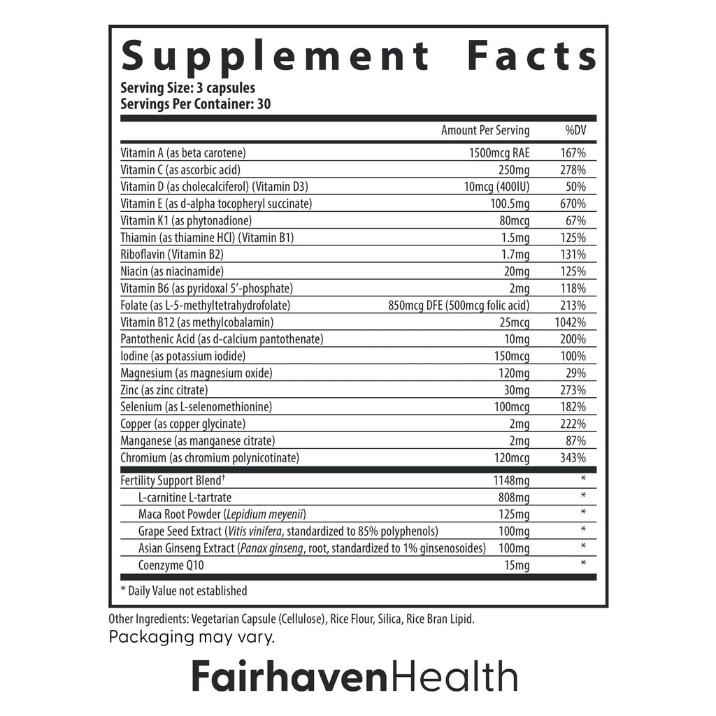 Fairhaven Health FertilAid for Men | Male Fertility Supplement for Count and Motility | Pre-Conception Support with L-Carnitine, CoQ10