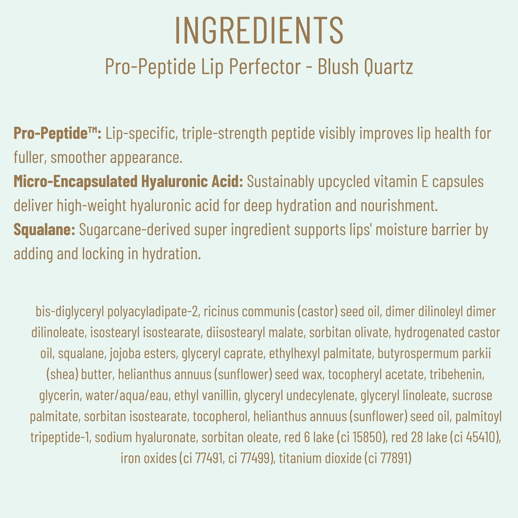 Biossance Pro-Peptide Lip Perfector – Triple-Treat Vegan Lip Balm – Deeply Hydrating with Pro-Peptides & Hyaluronic Acid – Enhances Natural Lip Color – Silky, Glossy Finish in Blush Quartz, Pink BIOSSANCEBuy Supplements Australia