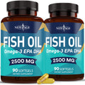 NEW AGE Omega 3 Fish Oil 2500mg Supplement Non GMO - EPA, DHA Fatty Acids Gluten Free (180 Softgels (Pack of 2)) NEW AGE buy supplements Au