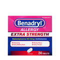 Benadryl Extra Strength Allergy Relief Medicine, 50 mg Diphenhydramine HCl Antihistamine Tablets for Relief of Allergy Symptoms Due to Hay Fever or Other Upper Respiratory Allergies, 24 ct Benadryl buy supplements Au