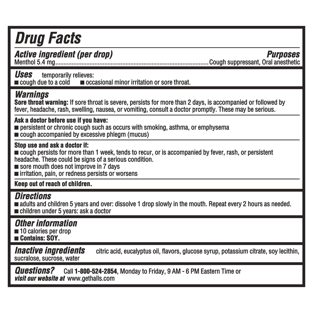 HALLS Cough and Throat Relief Mentho-Lyptus Cough Drops, Value Pack, 80 Drops HALLS buy supplements Au